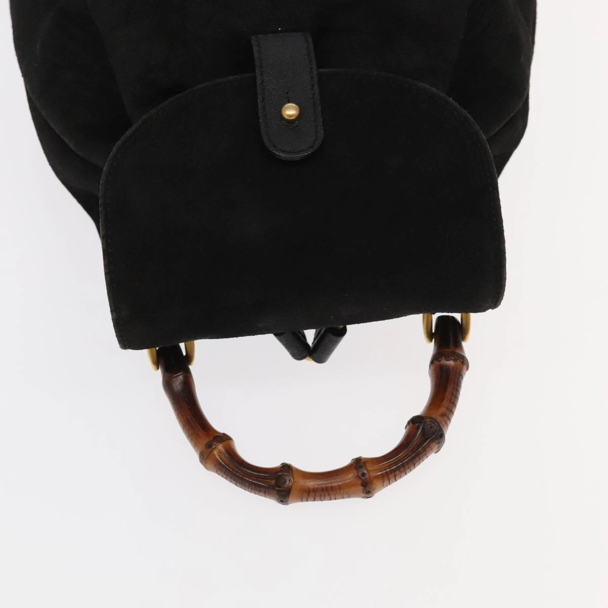 Gucci Bamboo Black Suede Backpack Bag ()