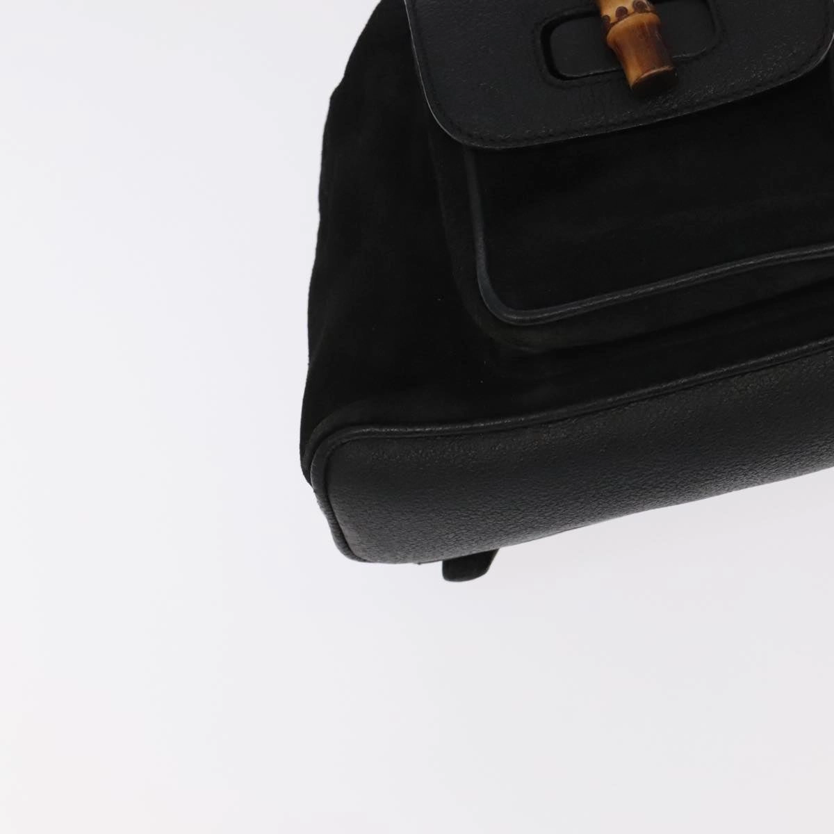 Gucci Bamboo Black Suede Backpack Bag ()