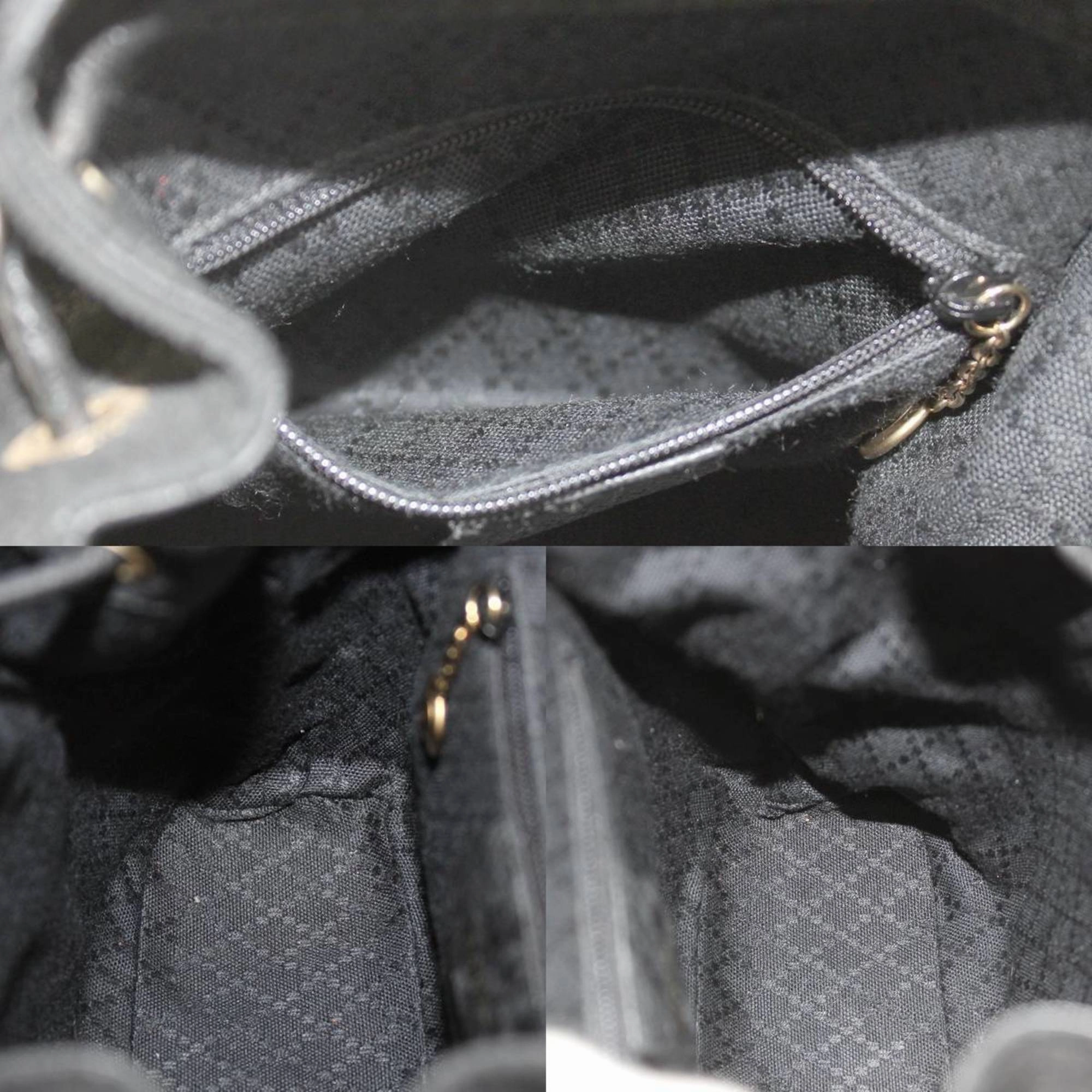 Gucci Bamboo Black Suede Leather Backpack ()