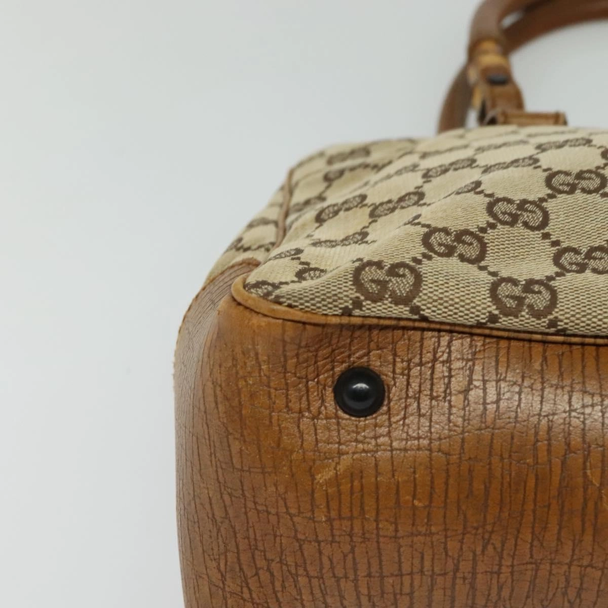 Gucci Bamboo Canvas Tote Bag (Pre-Owned)