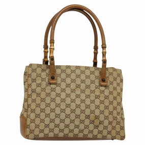 Gucci Bamboo Canvas Tote Bag (Pre-Owned)