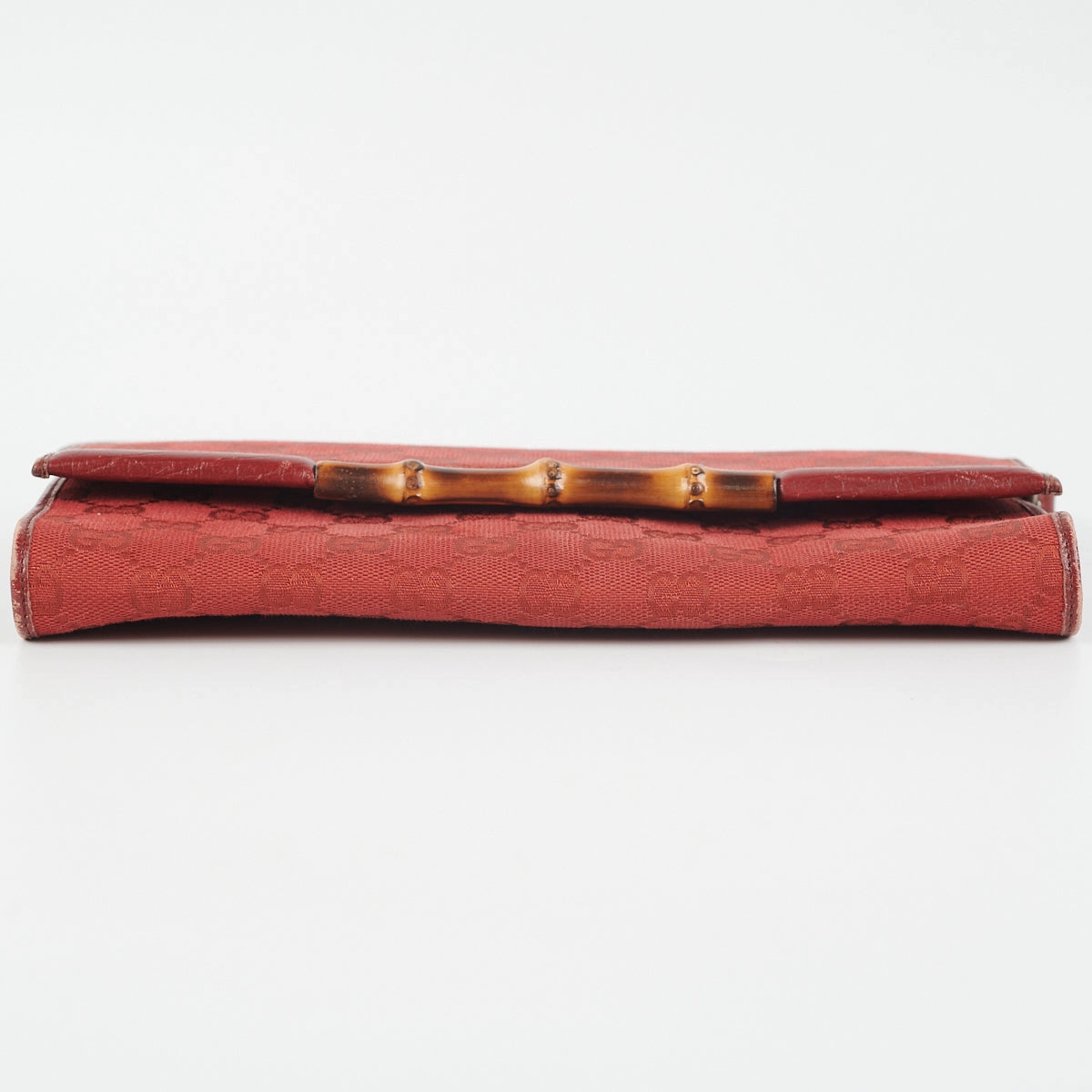 Gucci Bamboo Canvas Wallet on Chain (WOC) Red