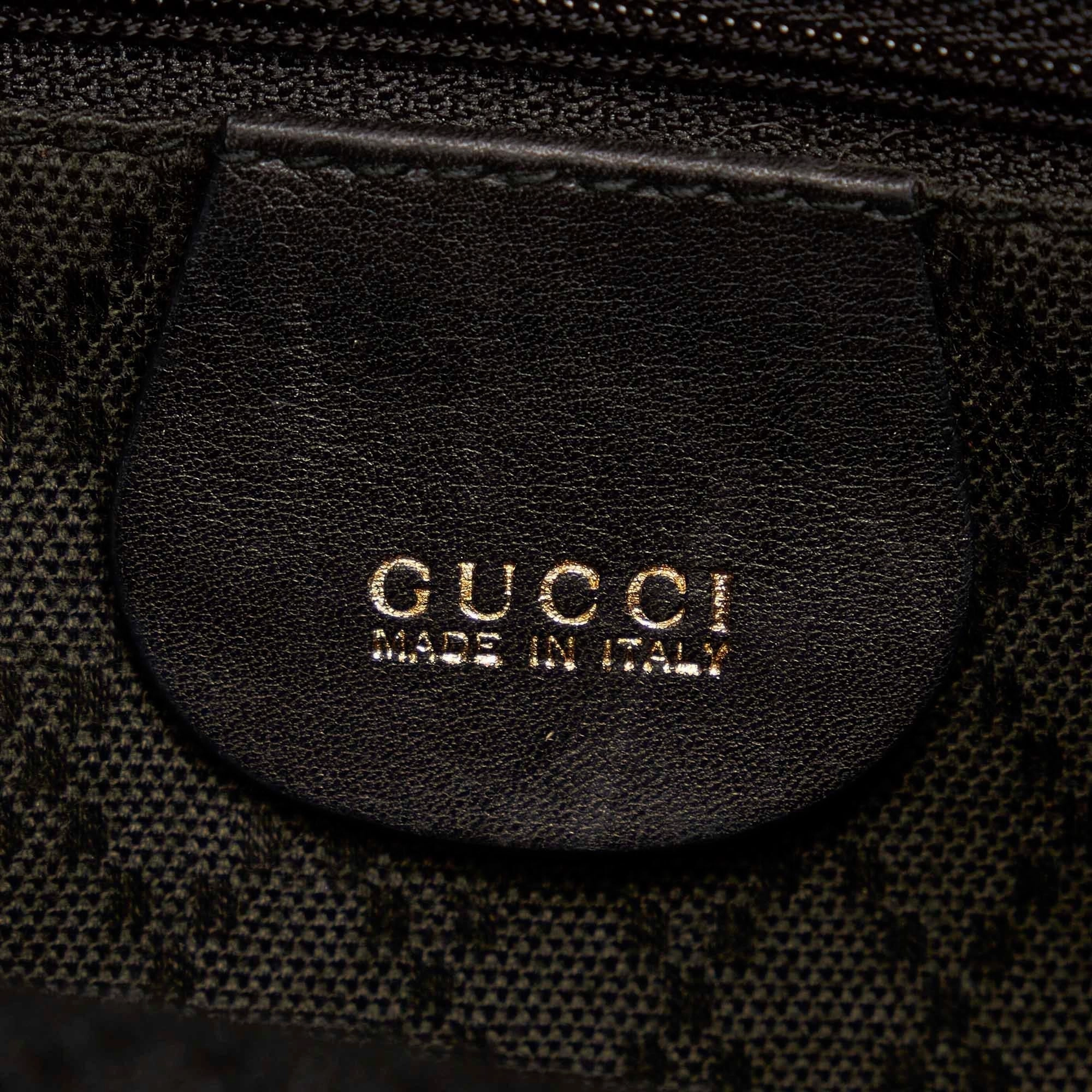 Gucci Bamboo Leather Drawstring Backpack (SHG-21546)