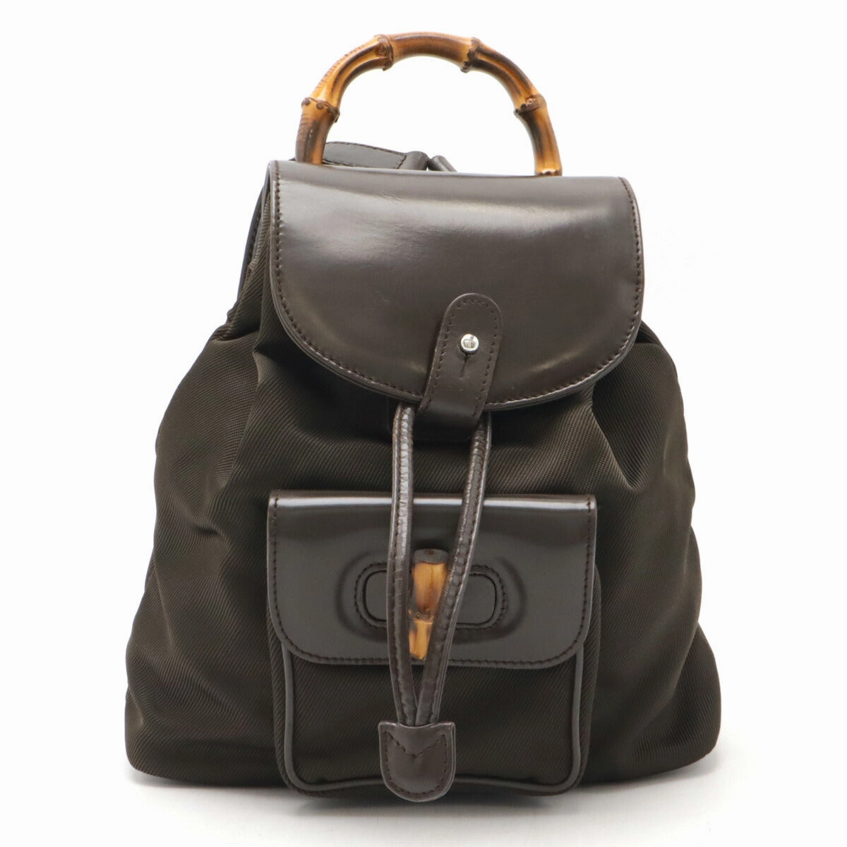Gucci Bamboo Mini Backpack Nylon Canvas Leather