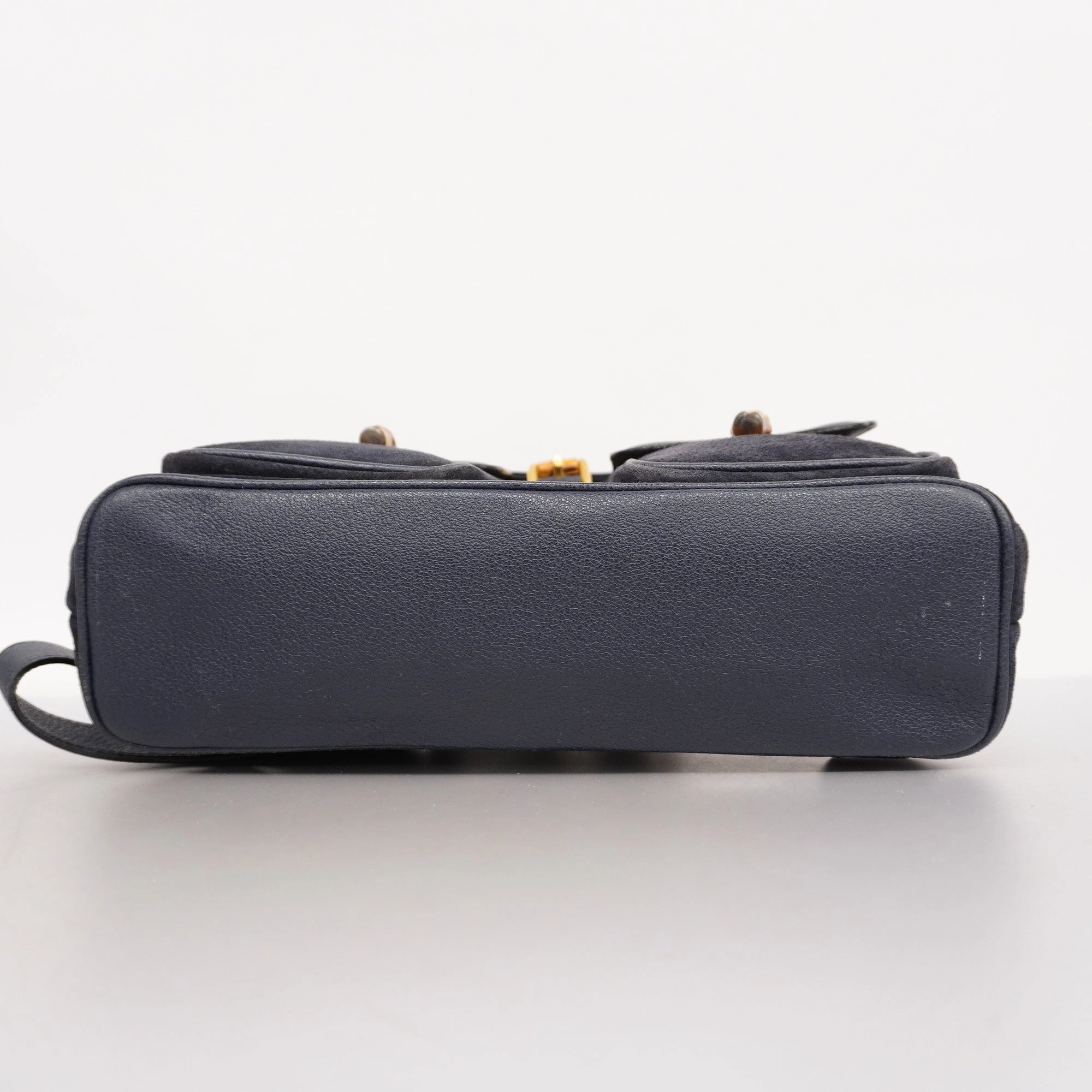 GUCCI  Bamboo Rucksack 003 2058 0016 Women's Leather,Suede Backpack Navy