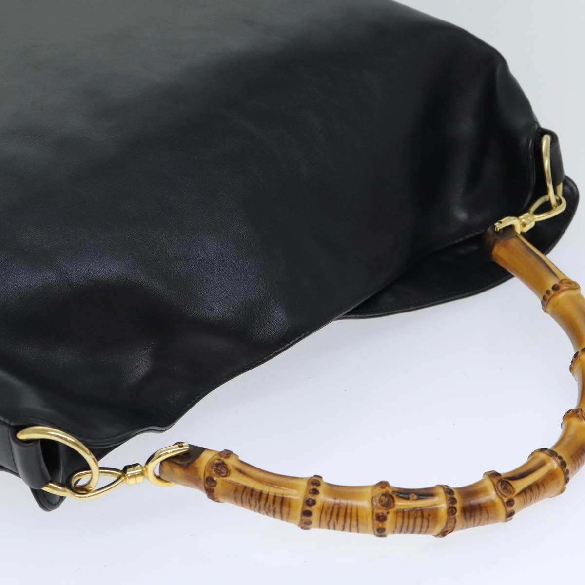 GUCCI Bamboo Shoulder Bag Leather 2way Black 001 1781 1577  ep4378