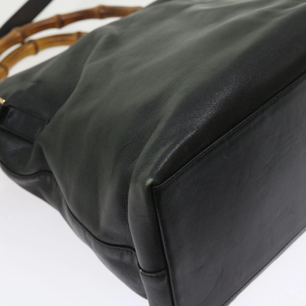 GUCCI Bamboo Shoulder Bag Leather 2way Black  54020