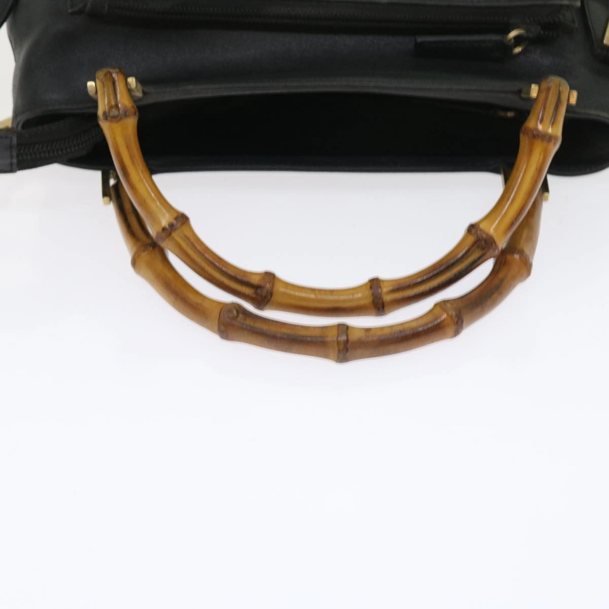 GUCCI Bamboo Shoulder Bag Leather 2way Black  54020