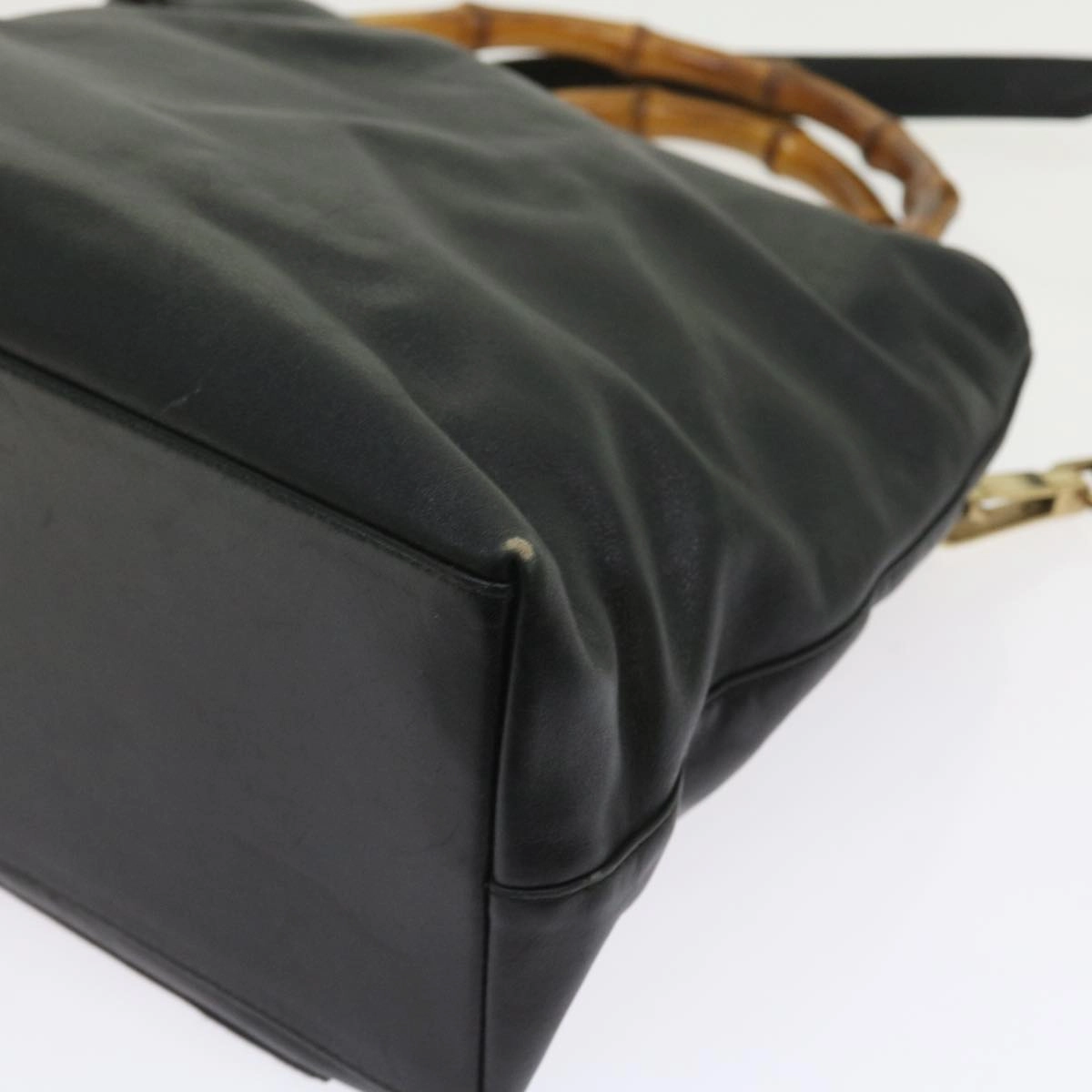 GUCCI Bamboo Shoulder Bag Leather 2way Black  54020