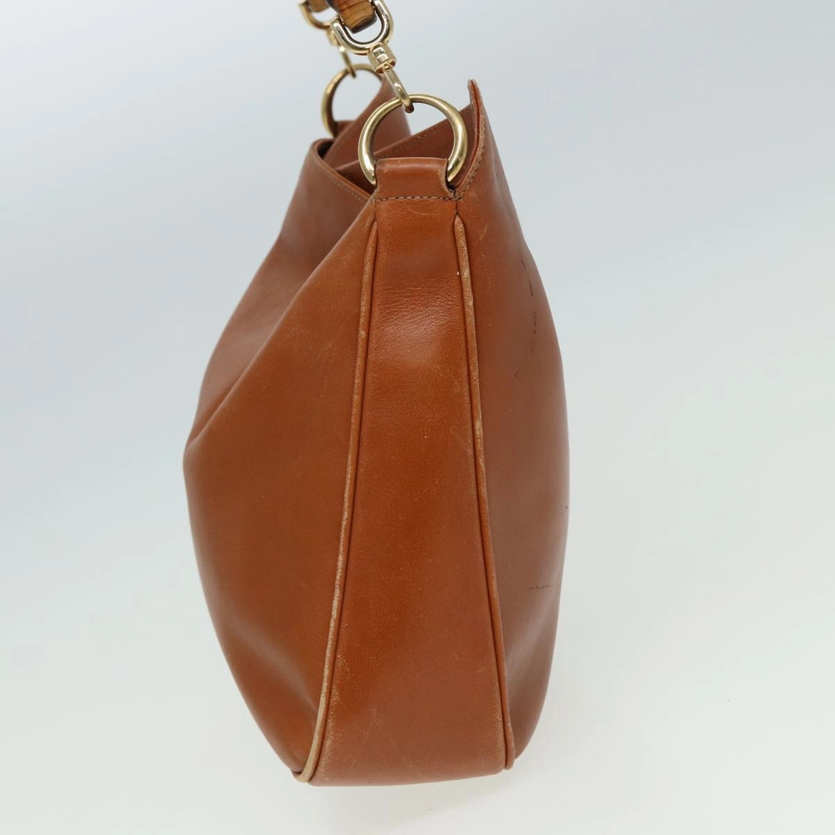 GUCCI Bamboo Shoulder Bag Leather 2way Brown 001 0166 1638  80845