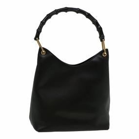 GUCCI Bamboo Shoulder Bag Leather Black 001 3007 3754  ep2141