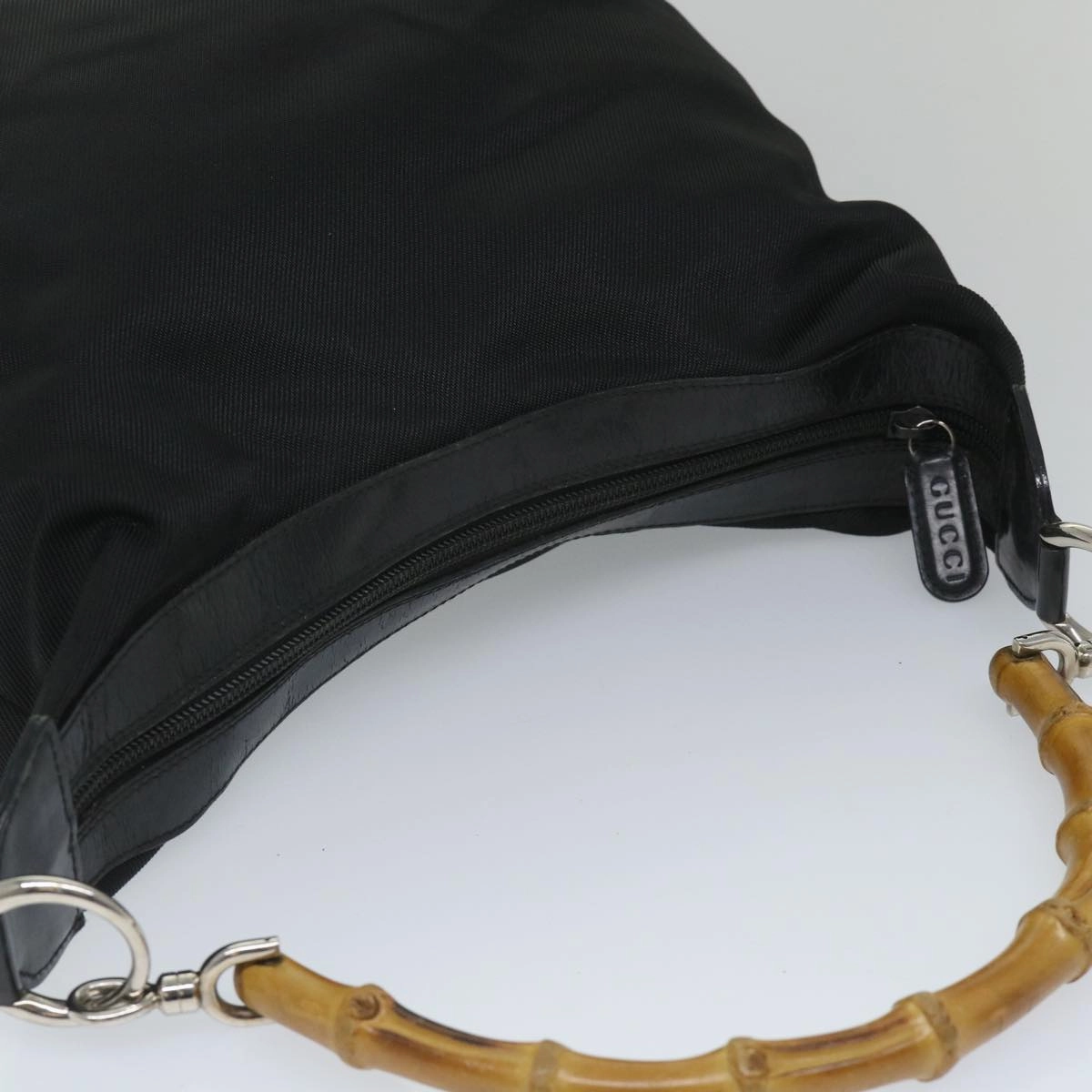 GUCCI Bamboo Shoulder Bag Nylon Canvas Black 000 1075 0531  ep2003