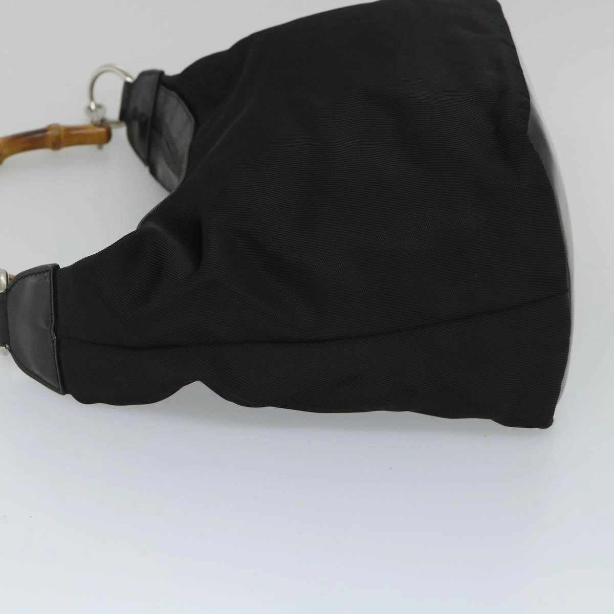 GUCCI Bamboo Shoulder Bag Nylon Canvas Black 000 1075 0531  ep2003