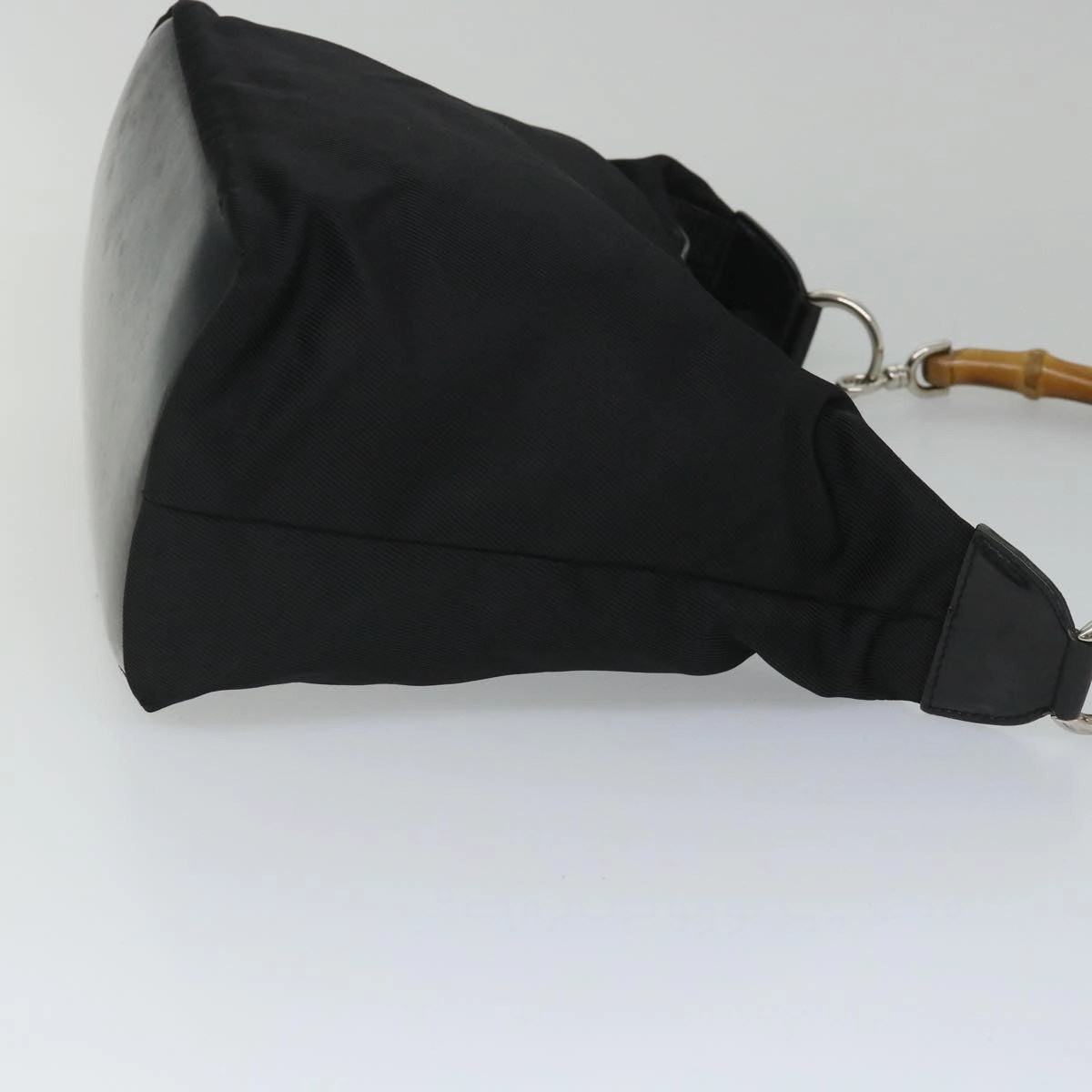 GUCCI Bamboo Shoulder Bag Nylon Canvas Black 000 1075 0531  ep2003