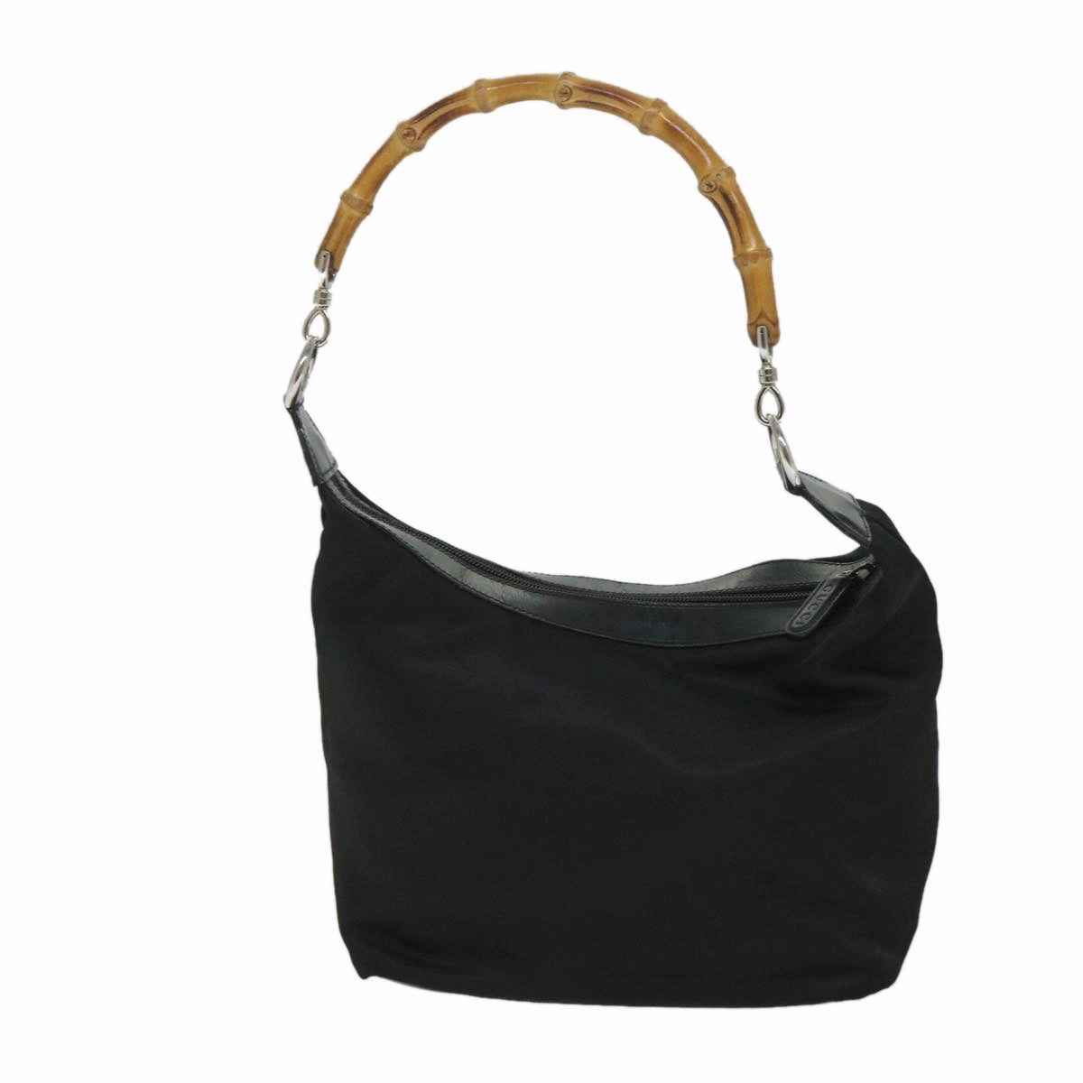 GUCCI Bamboo Shoulder Bag Nylon Canvas Black 000 1075 0531  ep2003