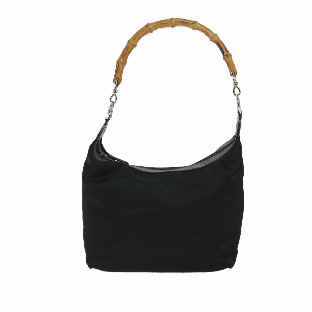 GUCCI Bamboo Shoulder Bag Nylon Canvas Black 000 1075 0531  ep2003