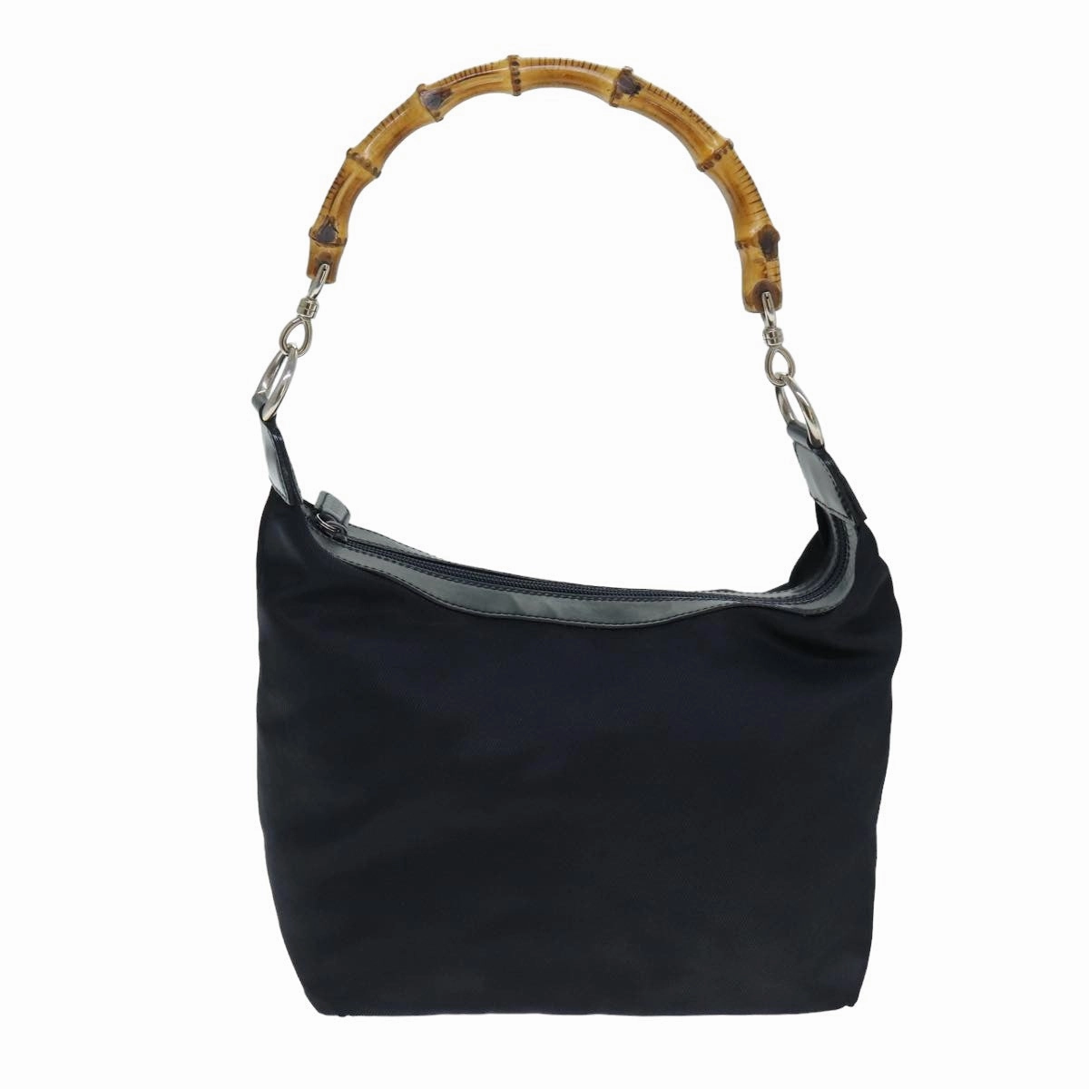 GUCCI Bamboo Shoulder Bag Nylon Navy 000 1956 0531  bs15882