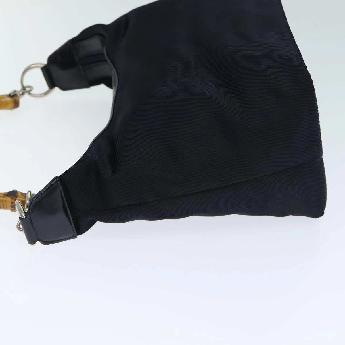 GUCCI Bamboo Shoulder Bag Nylon Navy 000 1956 0531  bs15882