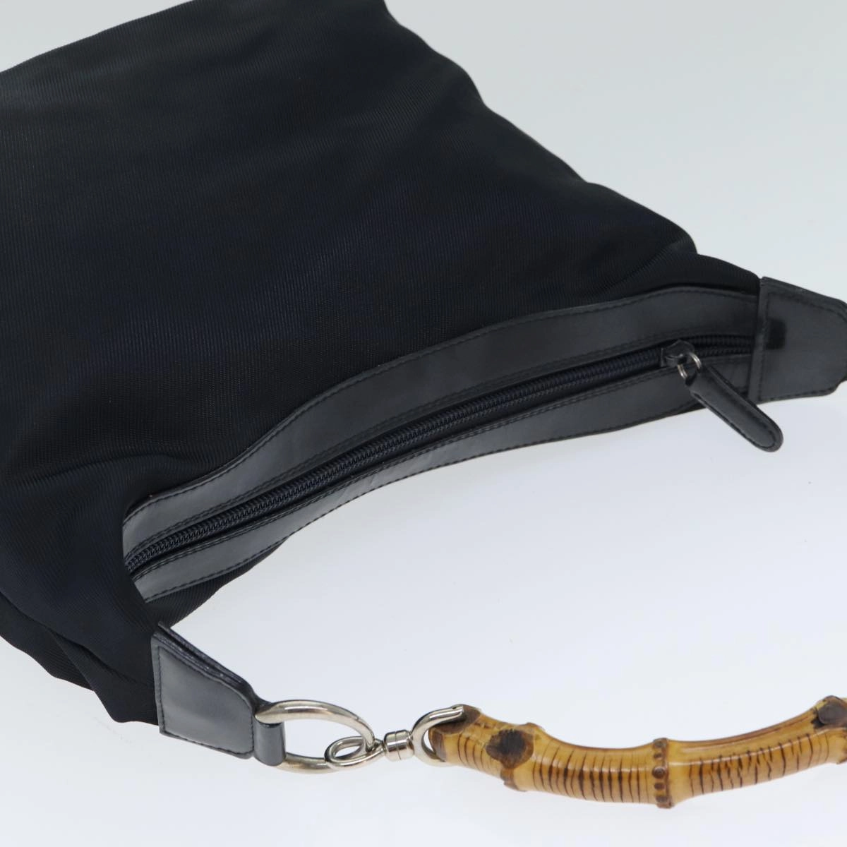 GUCCI Bamboo Shoulder Bag Nylon Navy 000 1956 0531  bs15882
