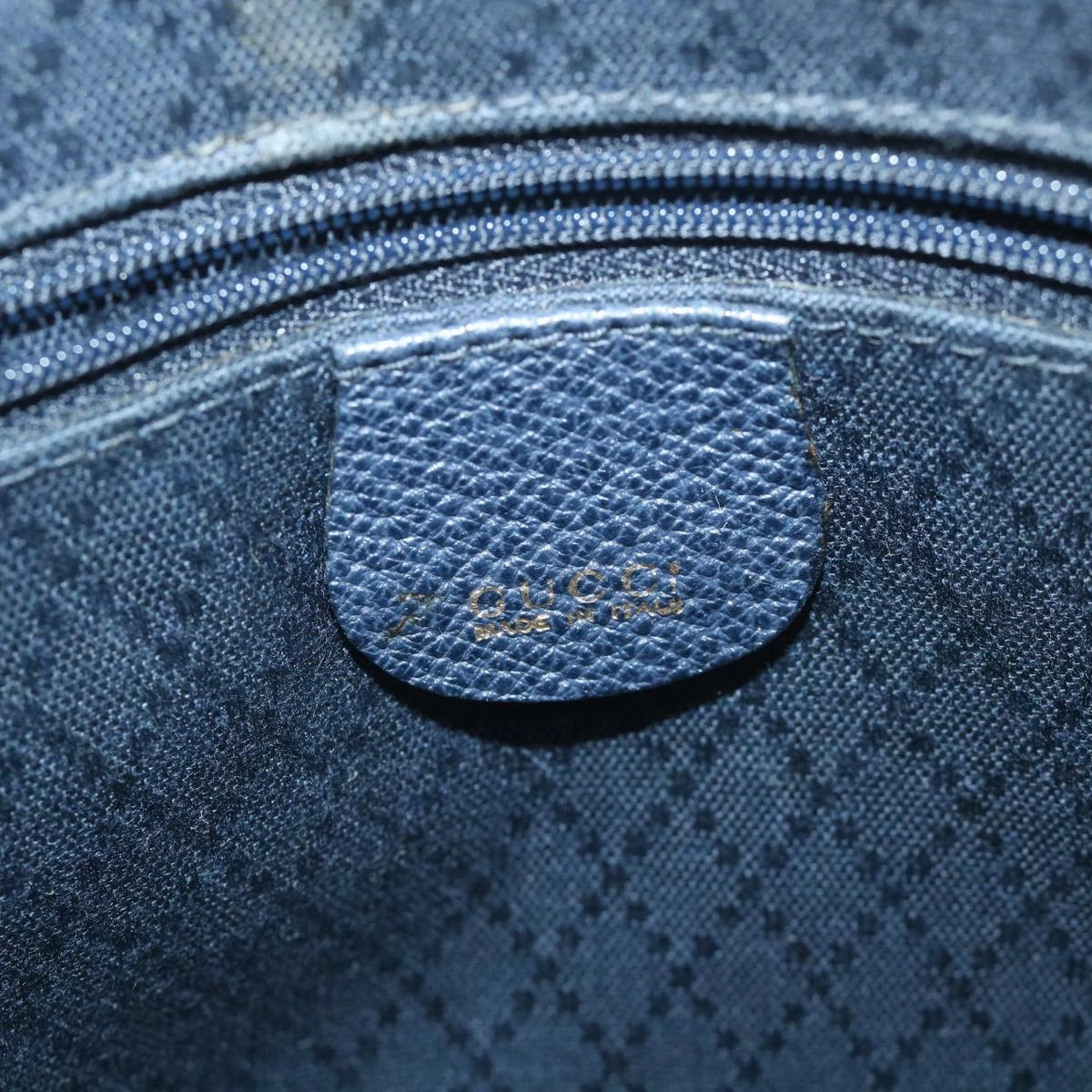GUCCI Bamboo Shoulder Bag Suede 2way Navy  58084