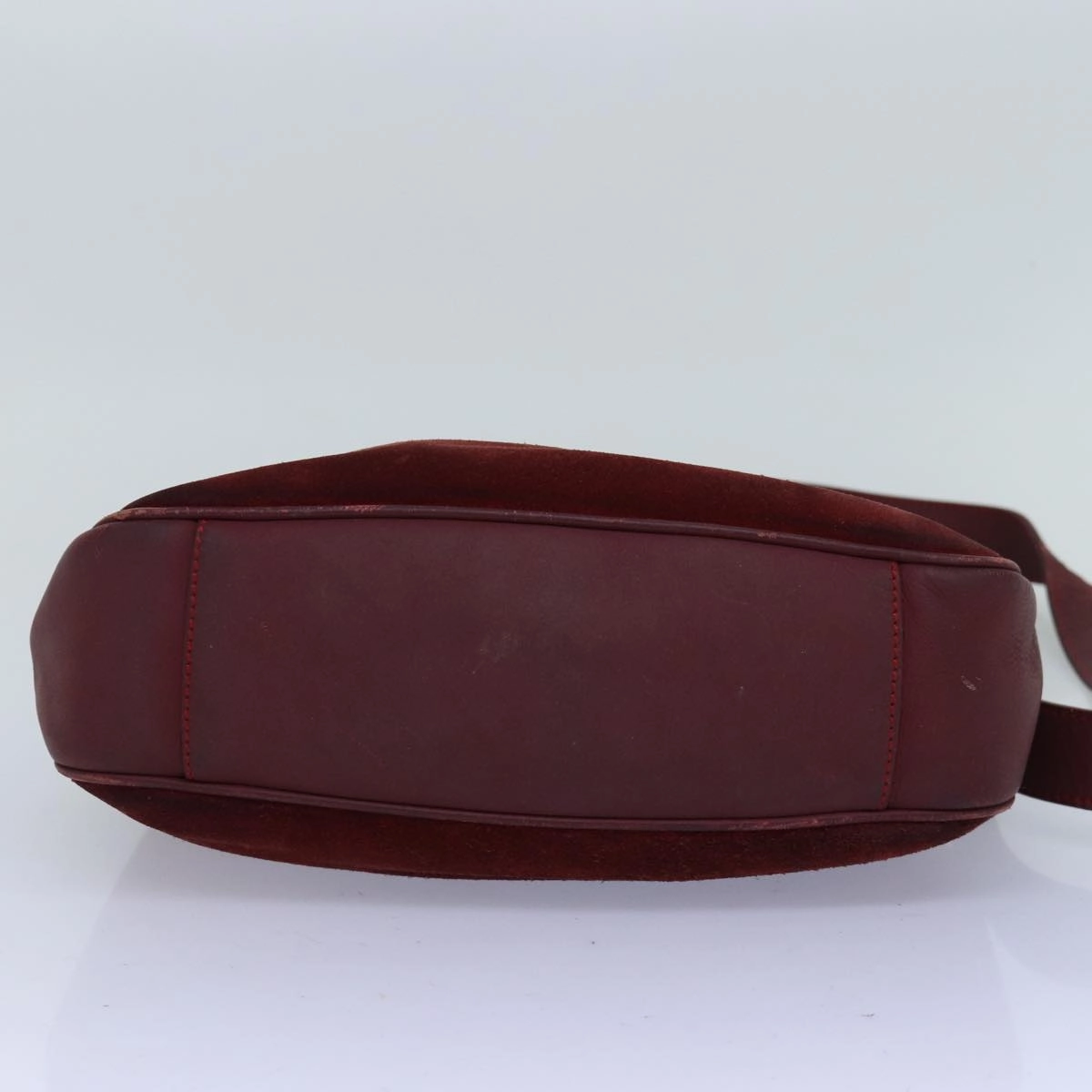 GUCCI Bamboo Shoulder Bag Suede 2way Red 001 1705 1638  75962