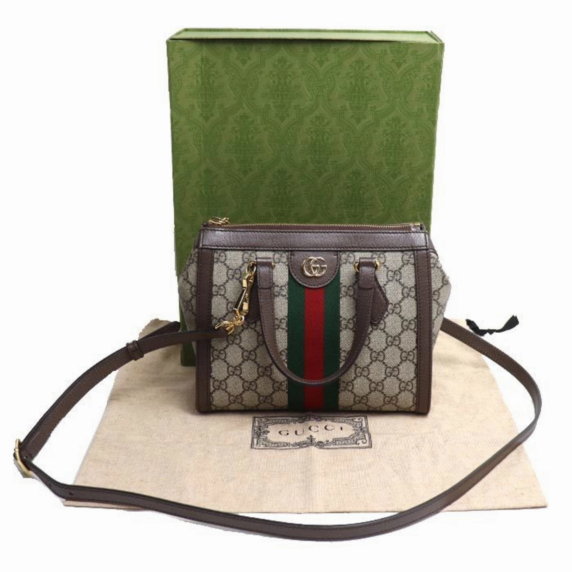 Gucci Beige Brown Gg Supreme Shoulder Bag Tote Bag ()