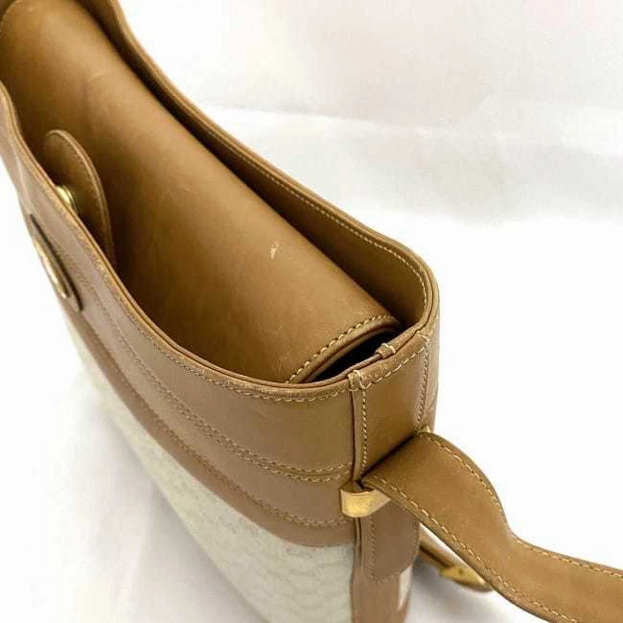 Gucci Beige Brown Gold Pvc Leather Shoulder Bag ()