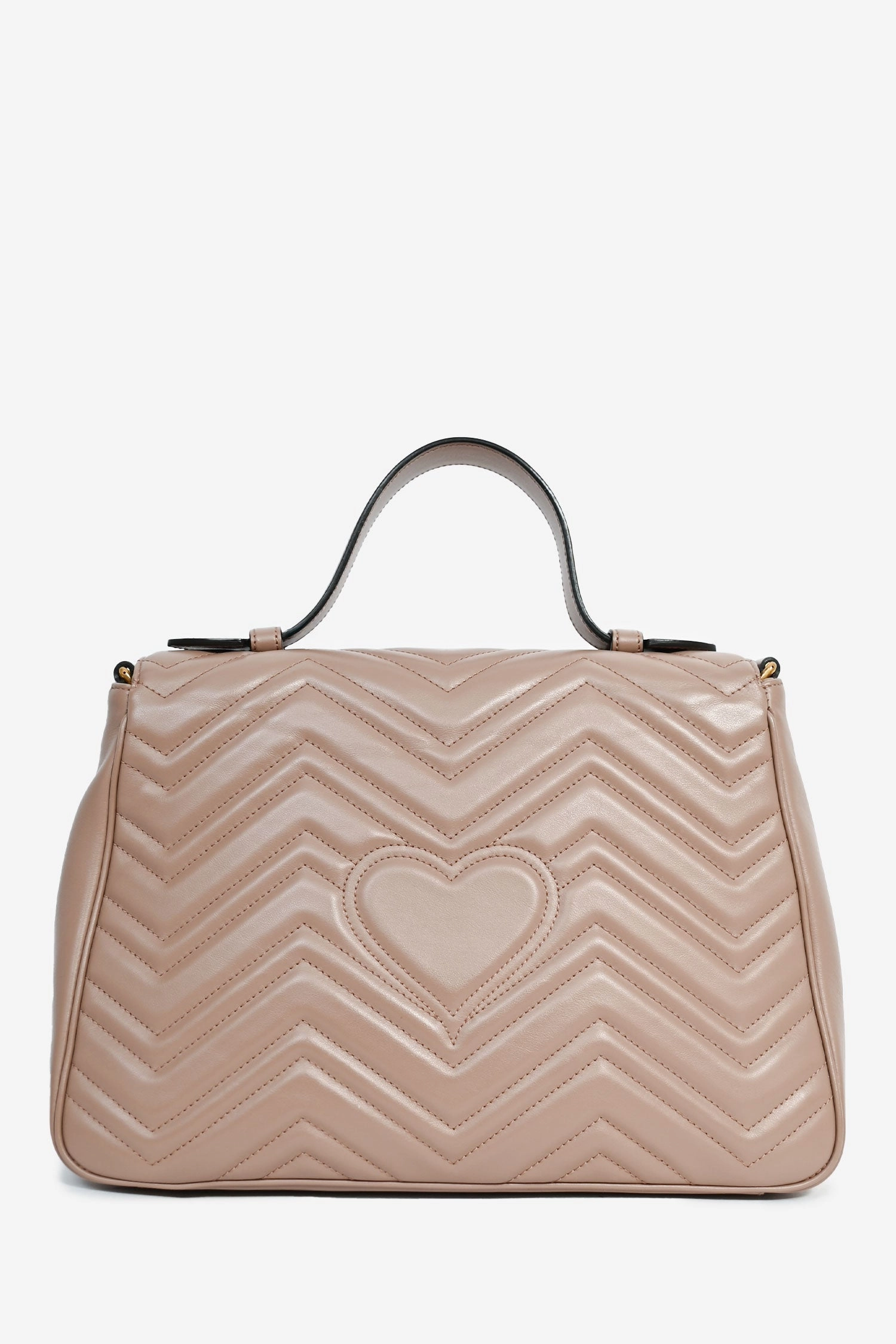 Gucci Beige Chevron Marmont Large Top Handle
