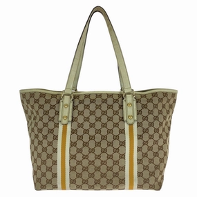 Gucci Beige Ivory Gg Canvas Leather Shoulder Bag Tote Bag ()
