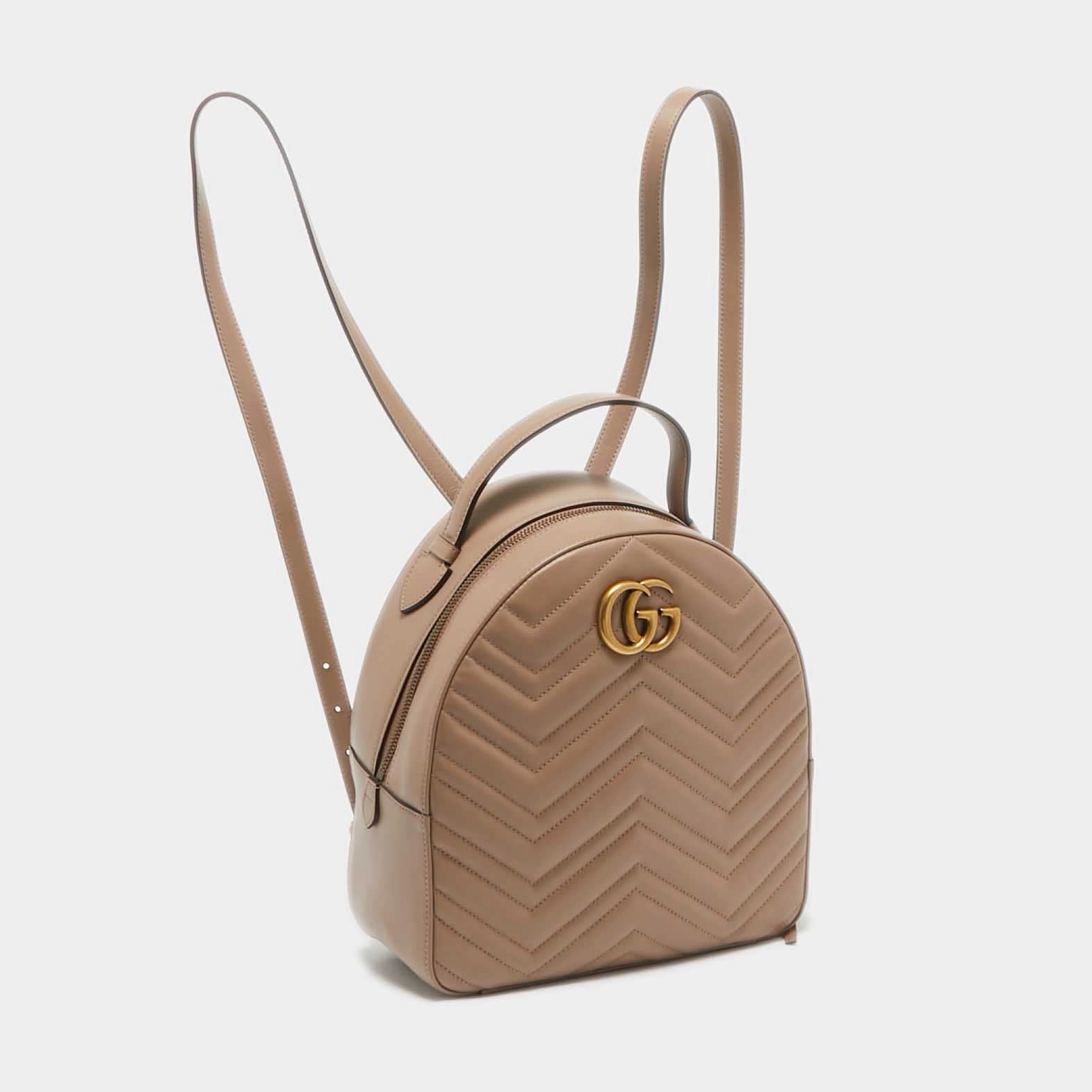 Gucci Beige Matelass&eacute; Leather Gg Marmont Backpack