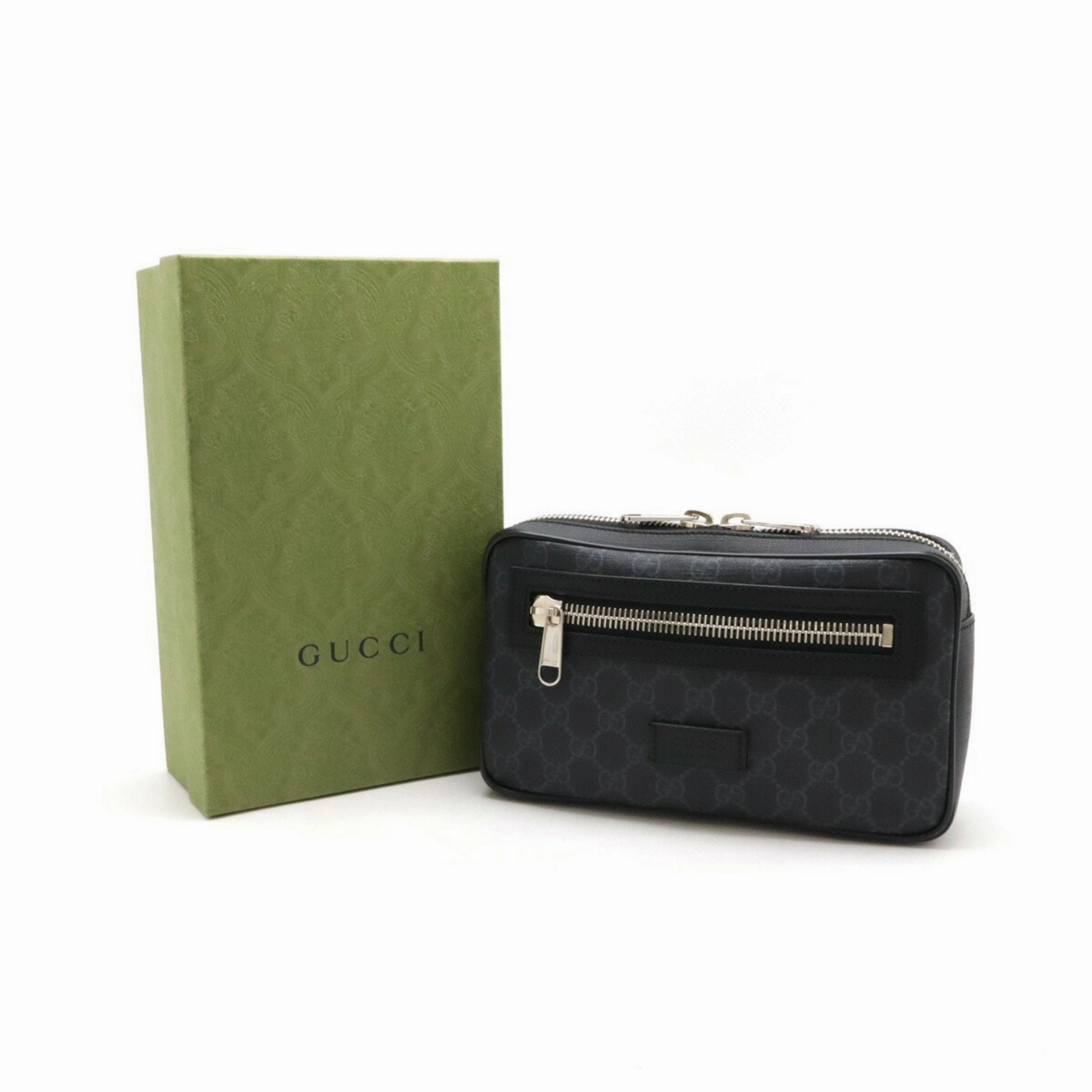 Gucci Black Dark Gray Navy Red Color Pvc Leather Shoulder Bag ()