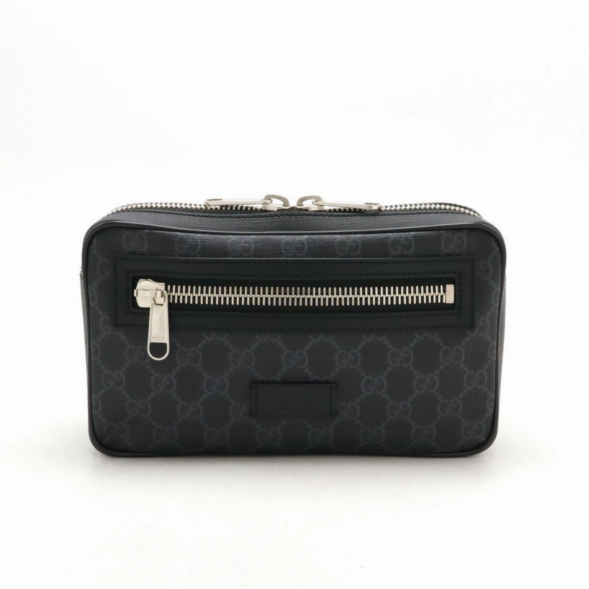 Gucci Black Dark Gray Navy Red Color Pvc Leather Shoulder Bag ()