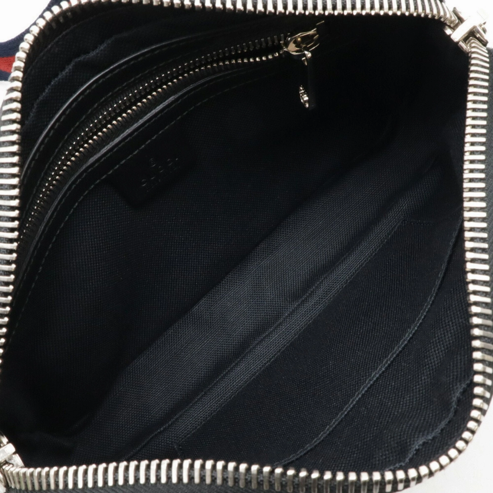Gucci Black Dark Gray Navy Red Color Pvc Leather Shoulder Bag ()