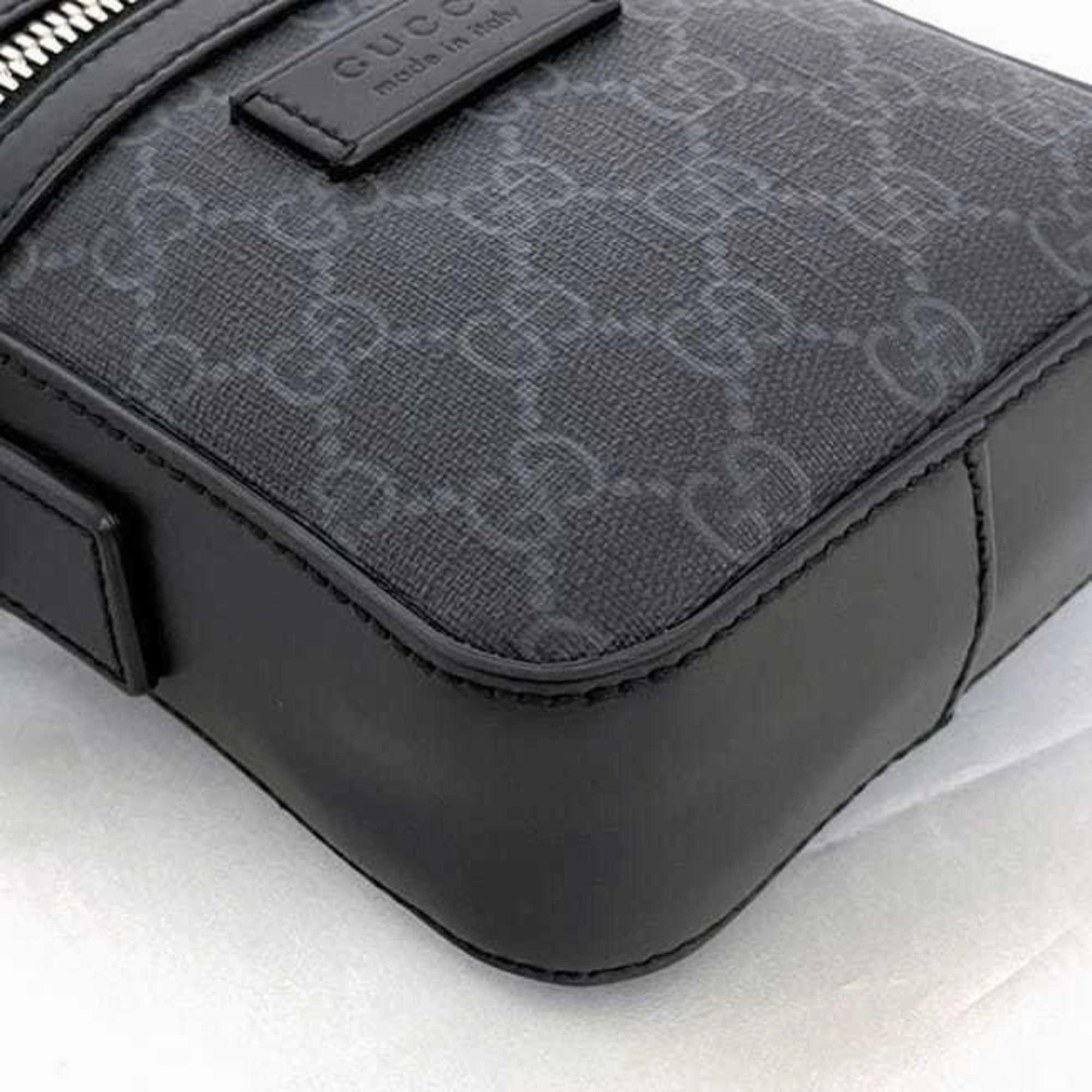 Gucci Black Gray Pvc Leather Pochette Shoulder Bag ()