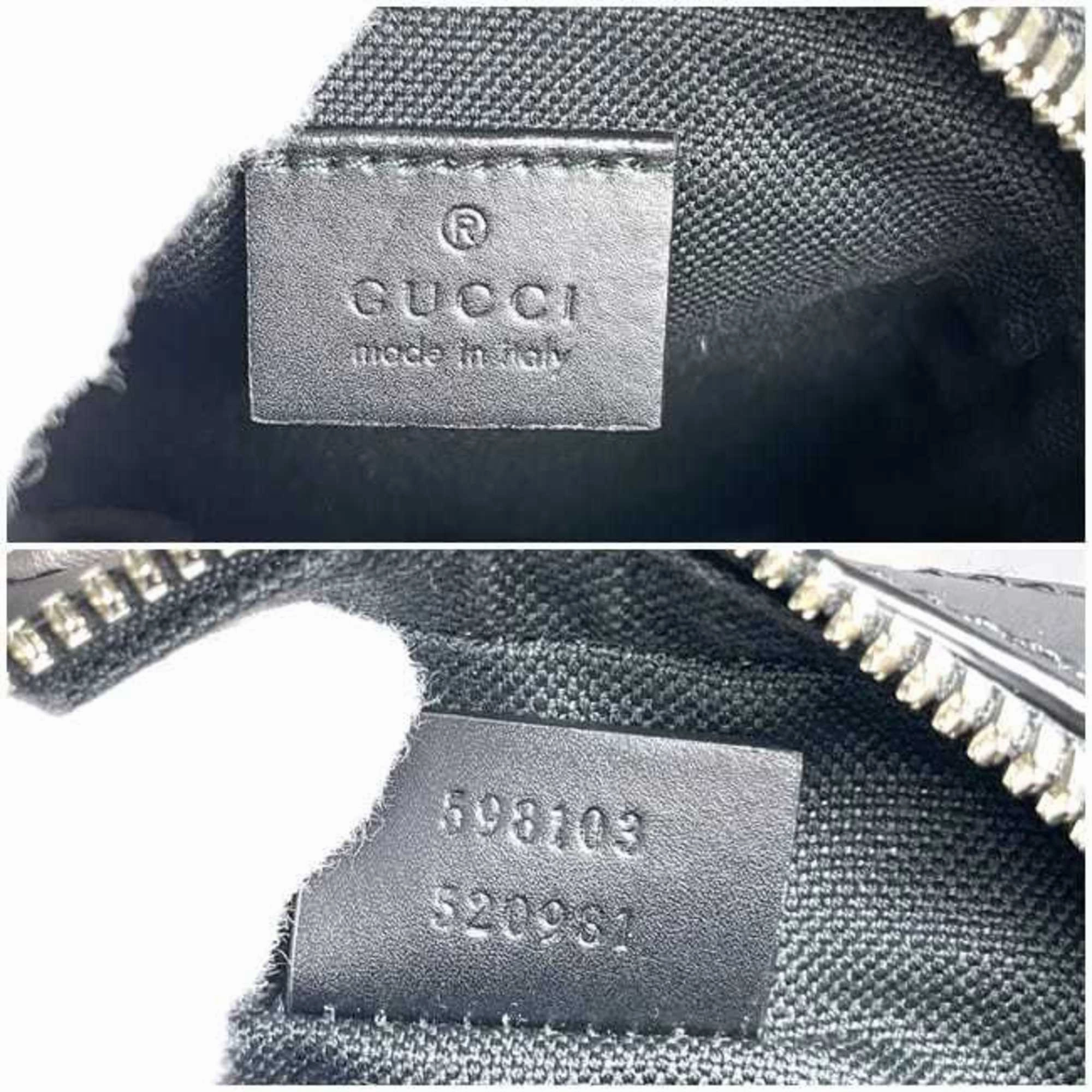 Gucci Black Gray Pvc Leather Pochette Shoulder Bag ()