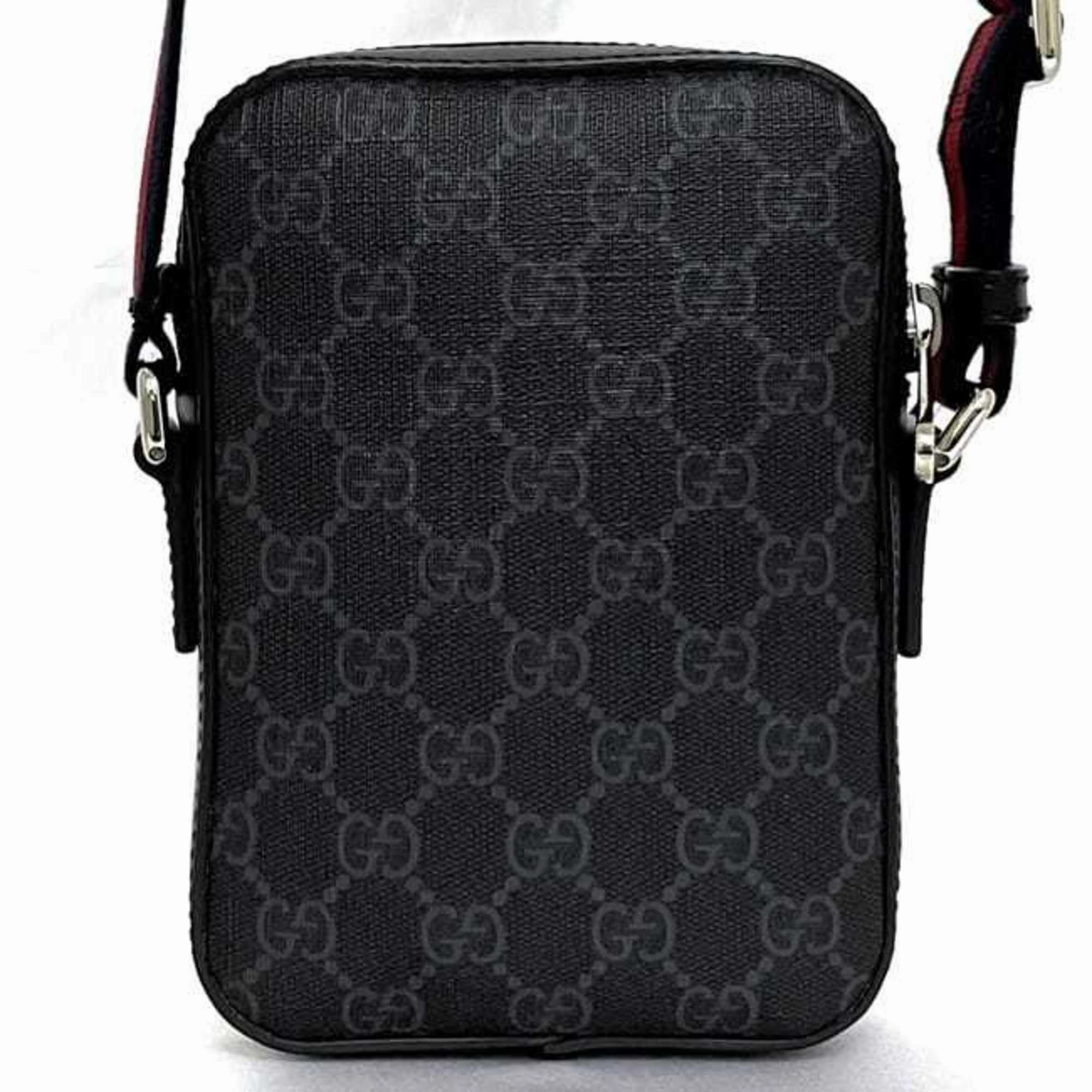 Gucci Black Gray Pvc Leather Pochette Shoulder Bag ()