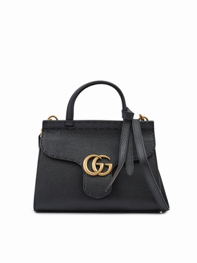 Gucci Black Leather GG Marmont Handbag