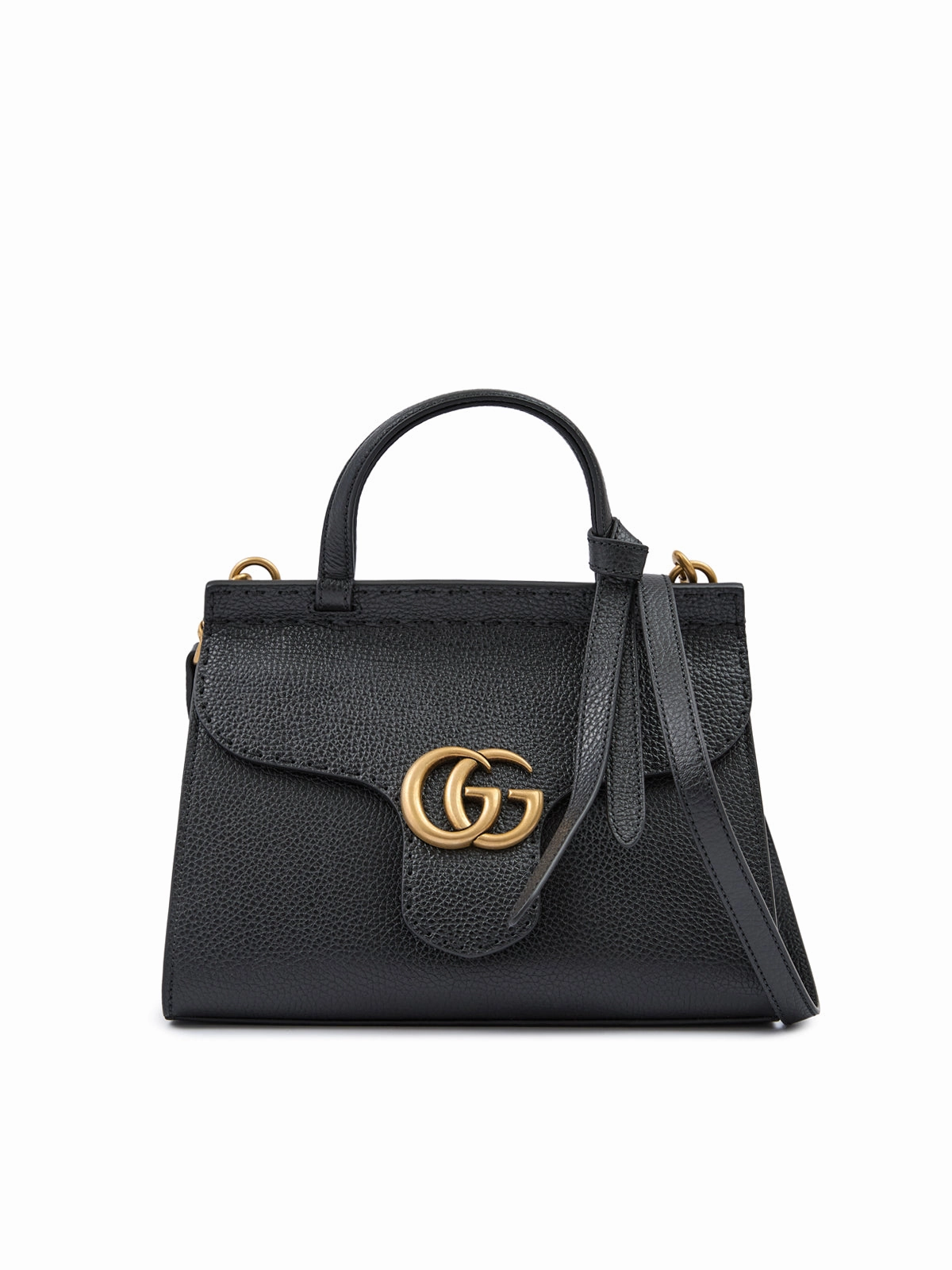 Gucci Black Leather GG Marmont Handbag