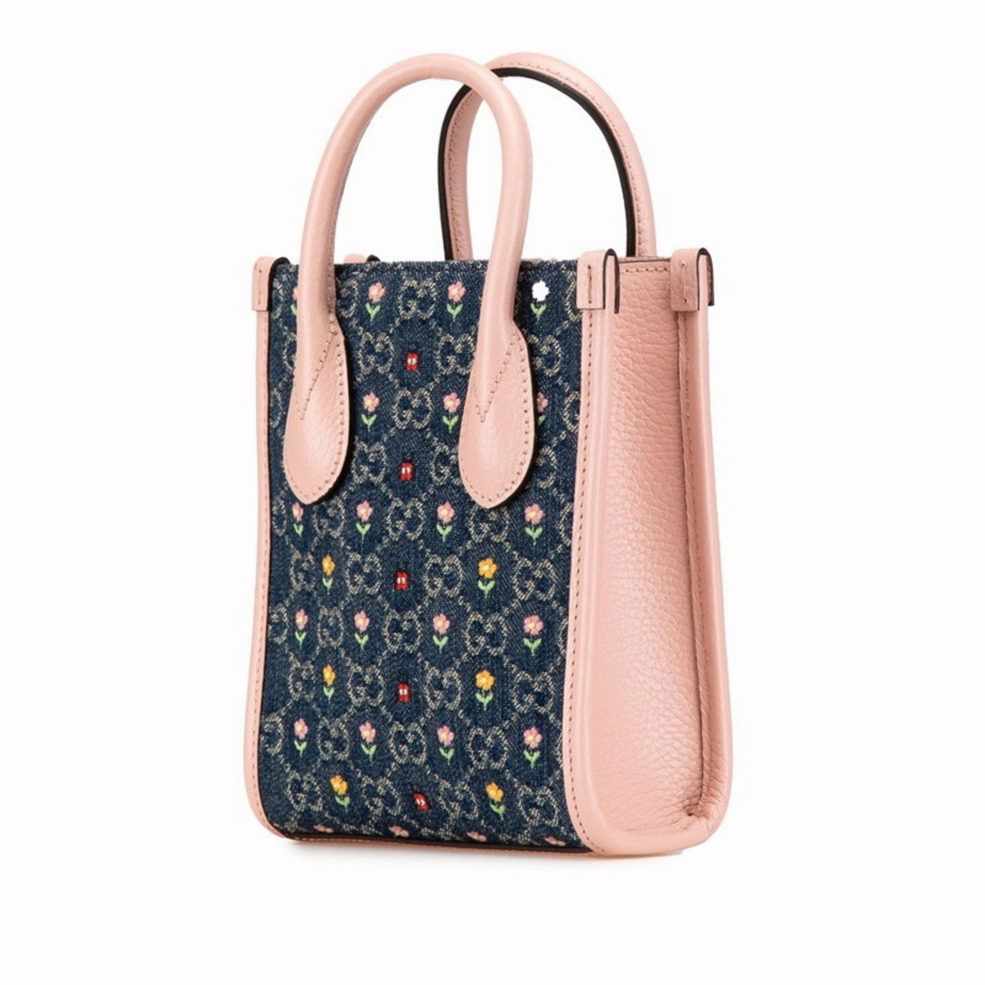 Gucci blue pink blue Leather Handbag Shoulder Bag (Pre-Owned)
