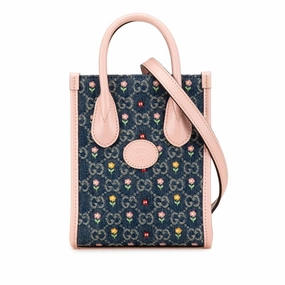Gucci blue pink blue Leather Handbag Shoulder Bag (Pre-Owned)
