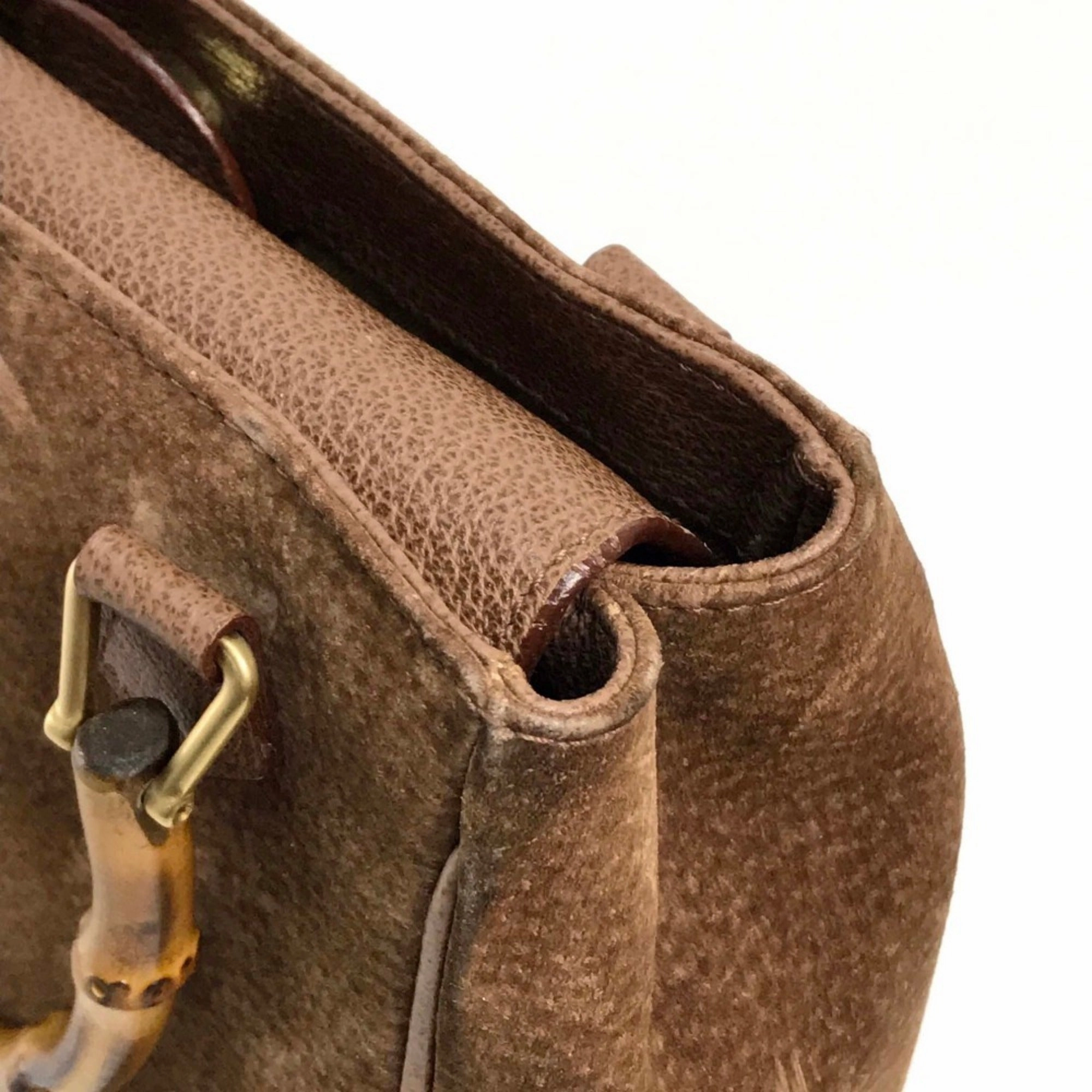 Gucci Brown Bamboo Handbag Shoulder Bag ()
