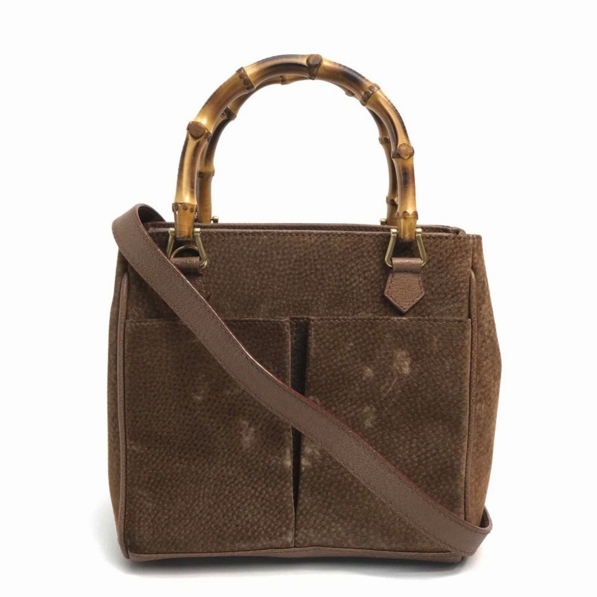 Gucci Brown Bamboo Handbag Shoulder Bag ()