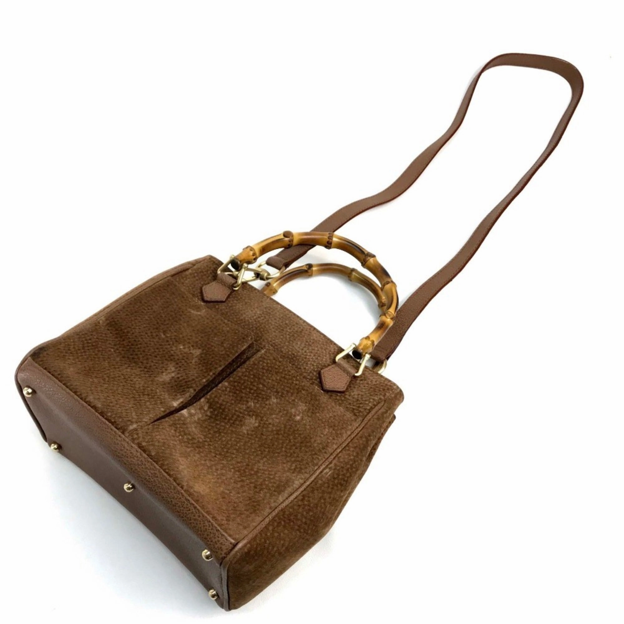 Gucci Brown Bamboo Handbag Shoulder Bag ()
