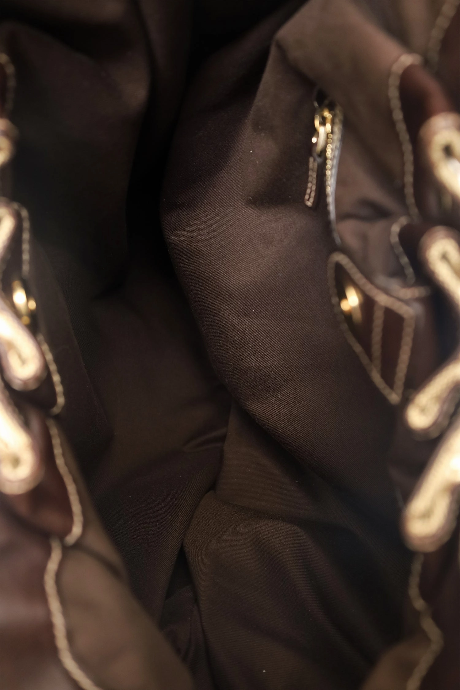 Gucci Brown/Beige GG Canvas/Leather Small Studded Hobo