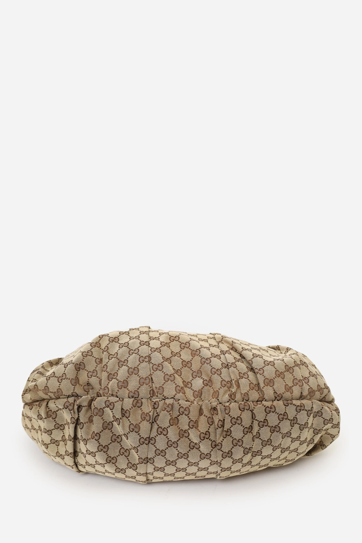 Gucci Brown/Beige GG Canvas/Leather Small Studded Hobo