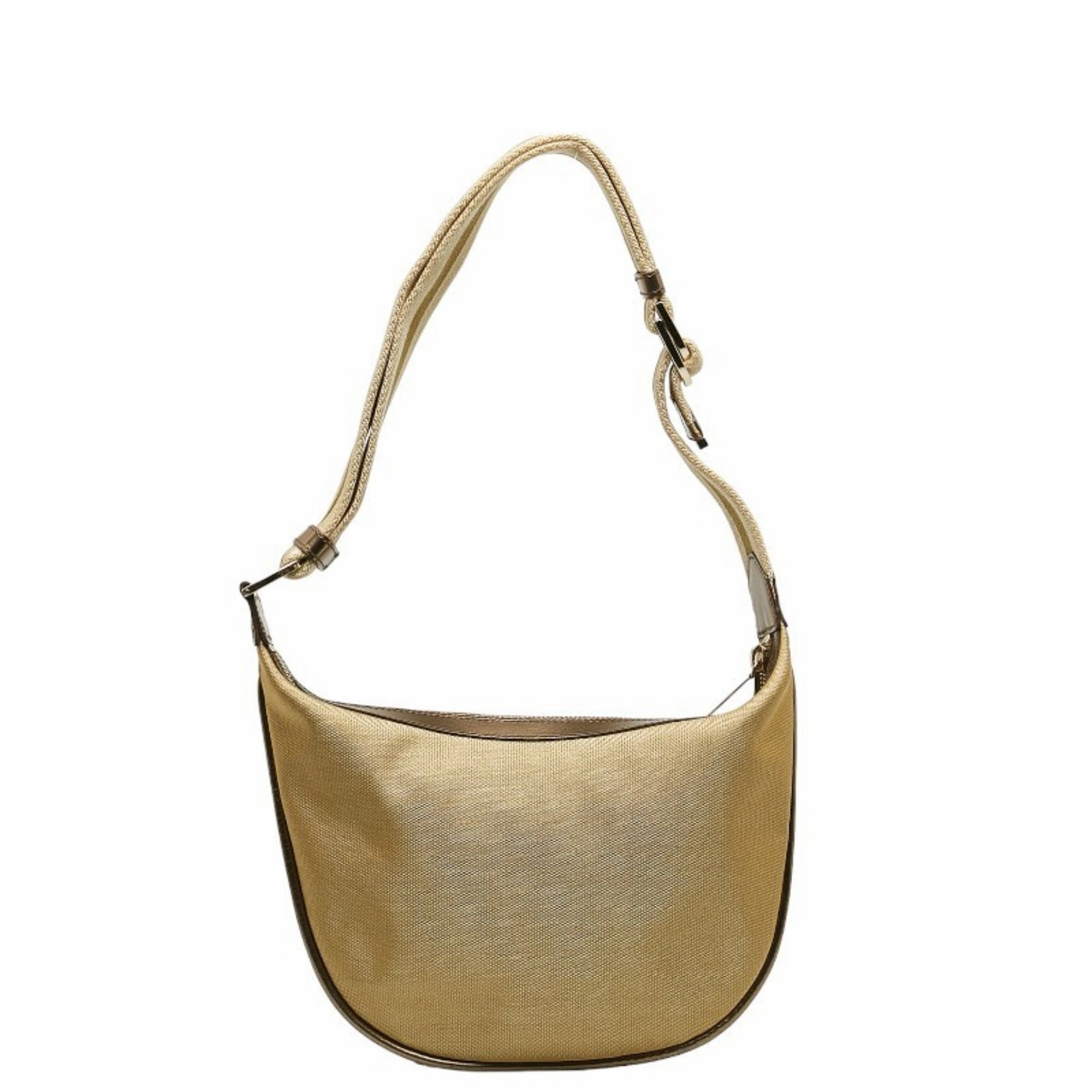 Gucci  Canvas Leather Shoulder Bag (Pre-Owned)