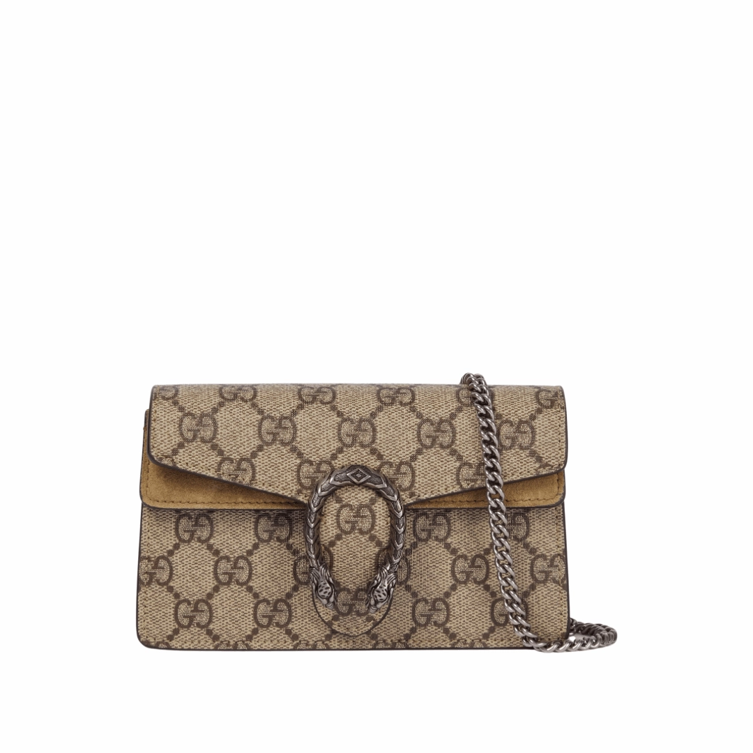 GUCCI Dionysus Canvas With Leather Shoulder Bag