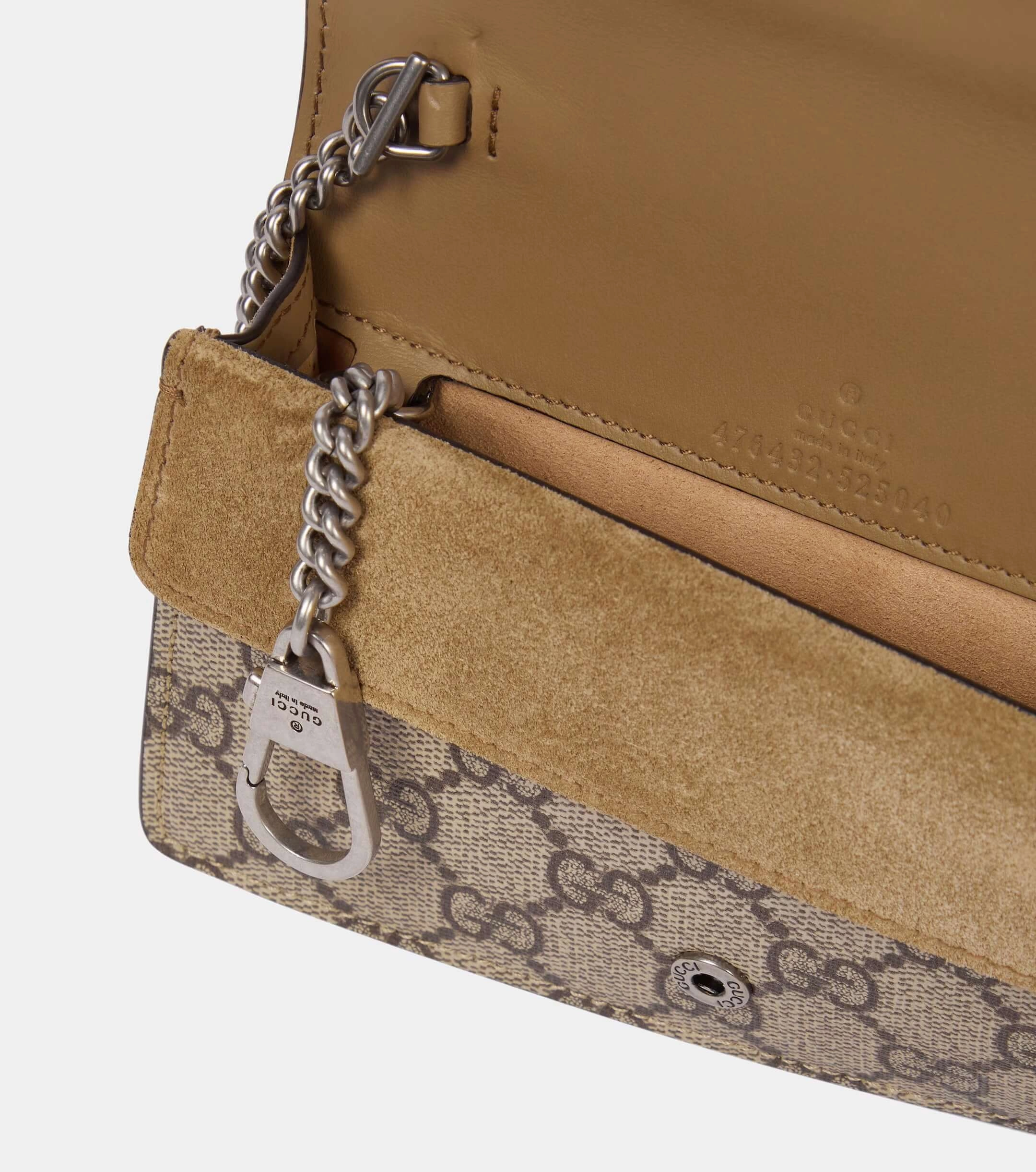 GUCCI Dionysus Canvas With Leather Shoulder Bag