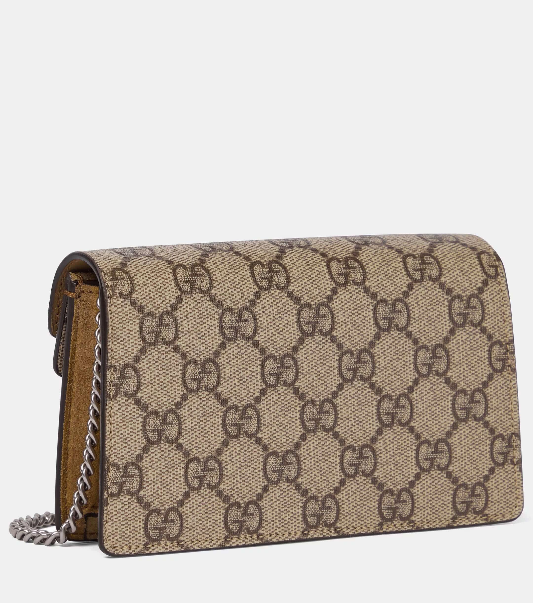 GUCCI Dionysus Canvas With Leather Shoulder Bag