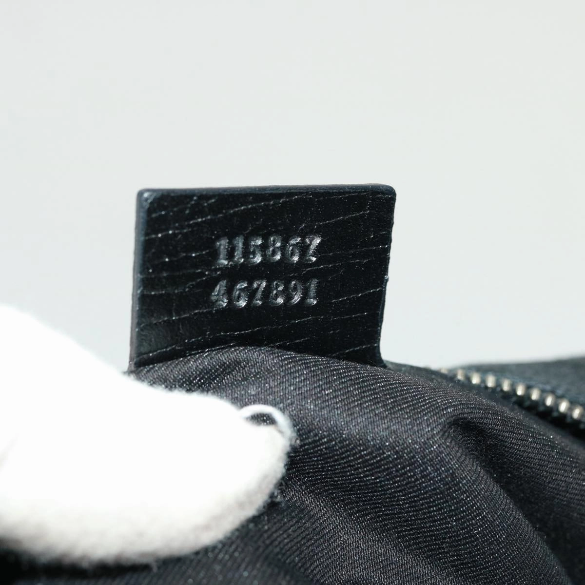 GUCCI GG Canvas Horsebit Shoulder Bag Black 115867  13263